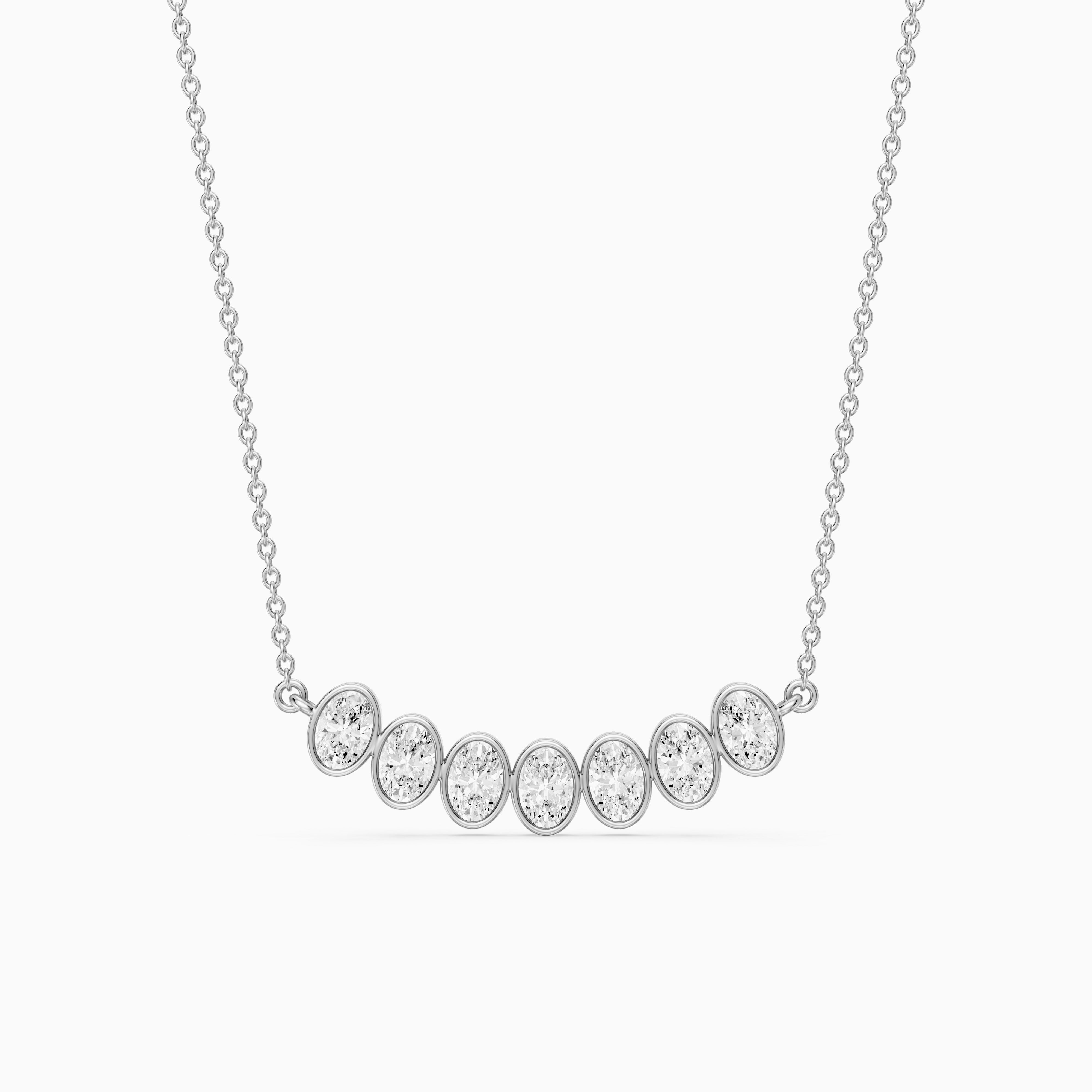 Larissa Oval Lab Grown Diamond Bezel Bar Necklace