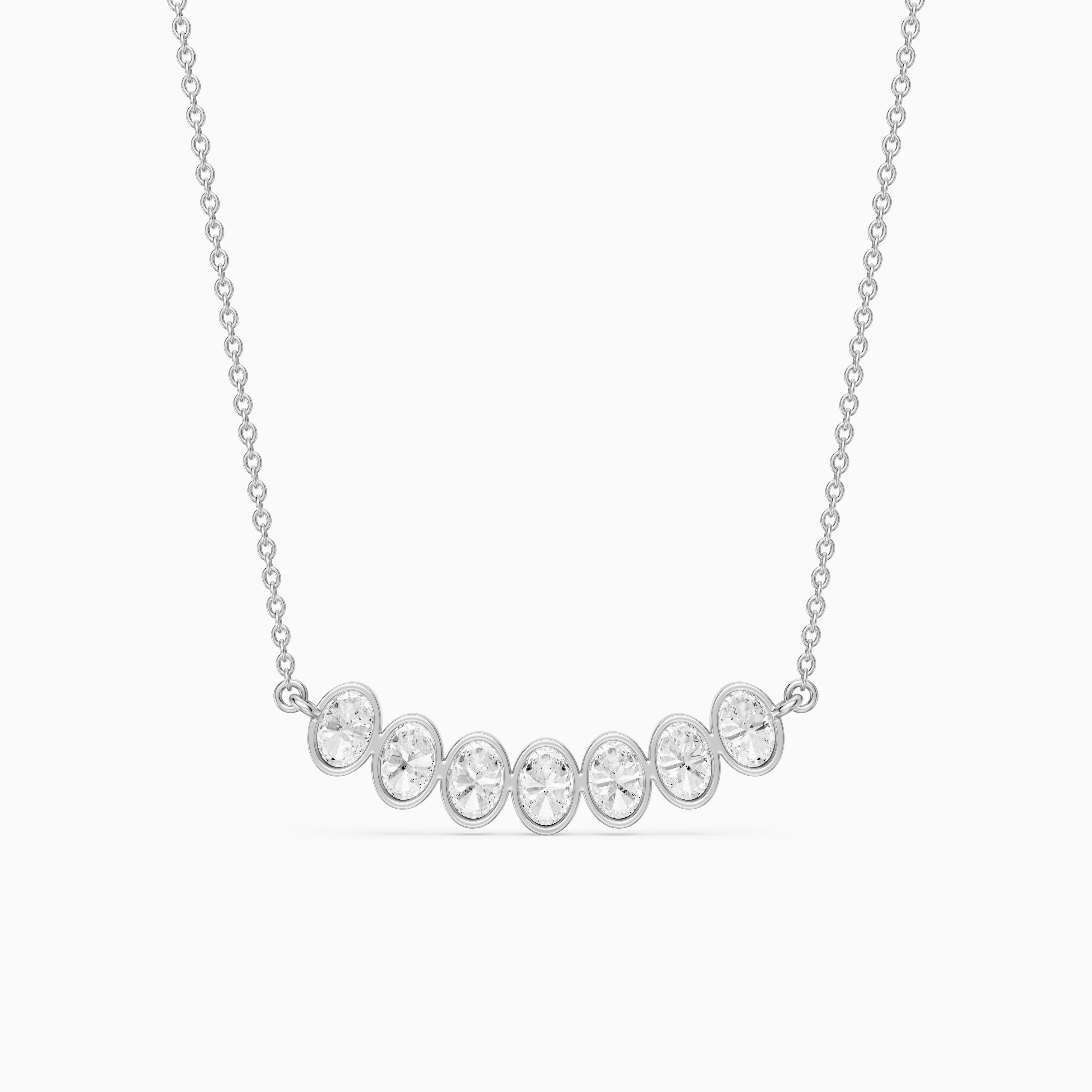 Larissa Oval Lab Grown Diamond Bezel Bar Necklace