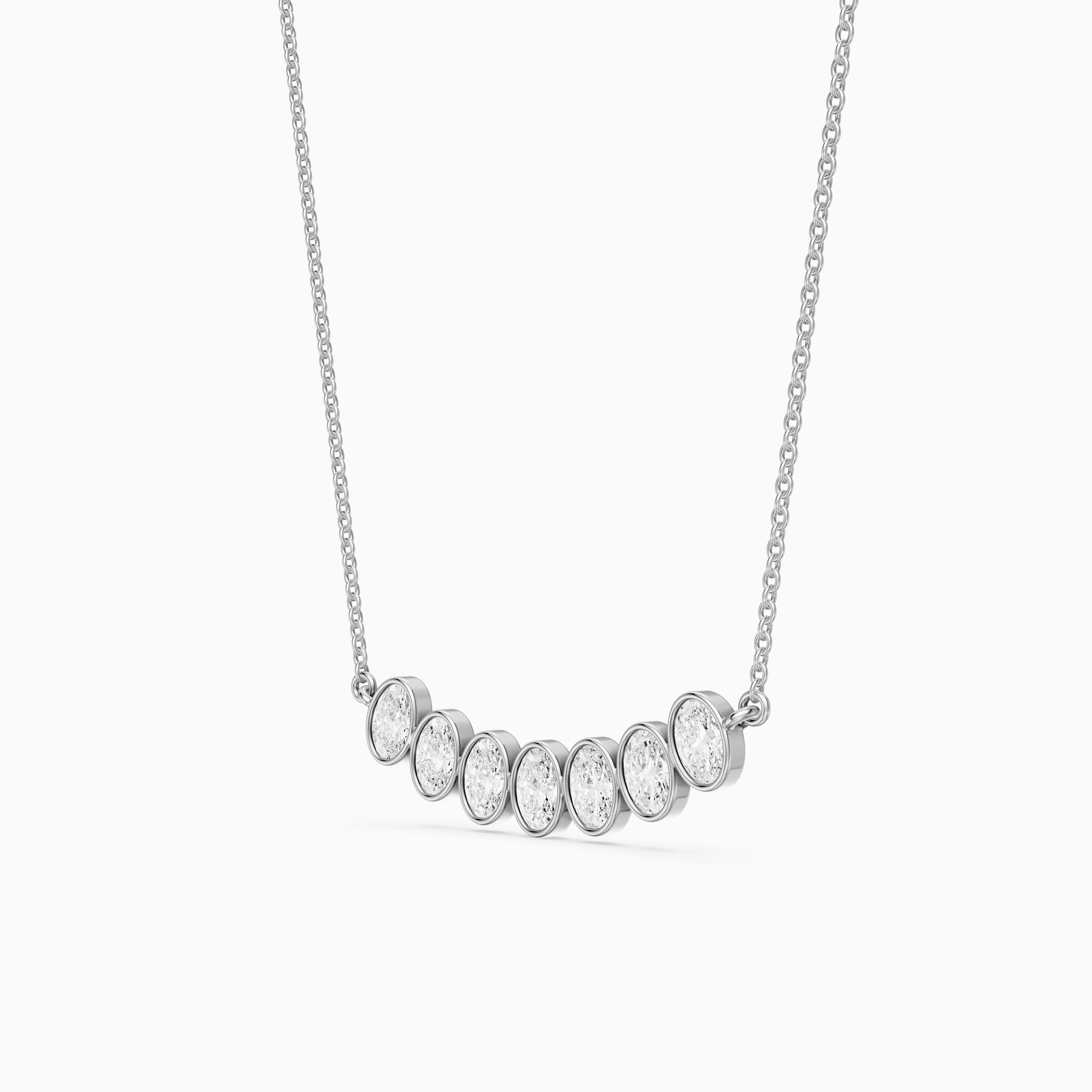 Larissa Oval Lab Grown Diamond Bezel Bar Necklace