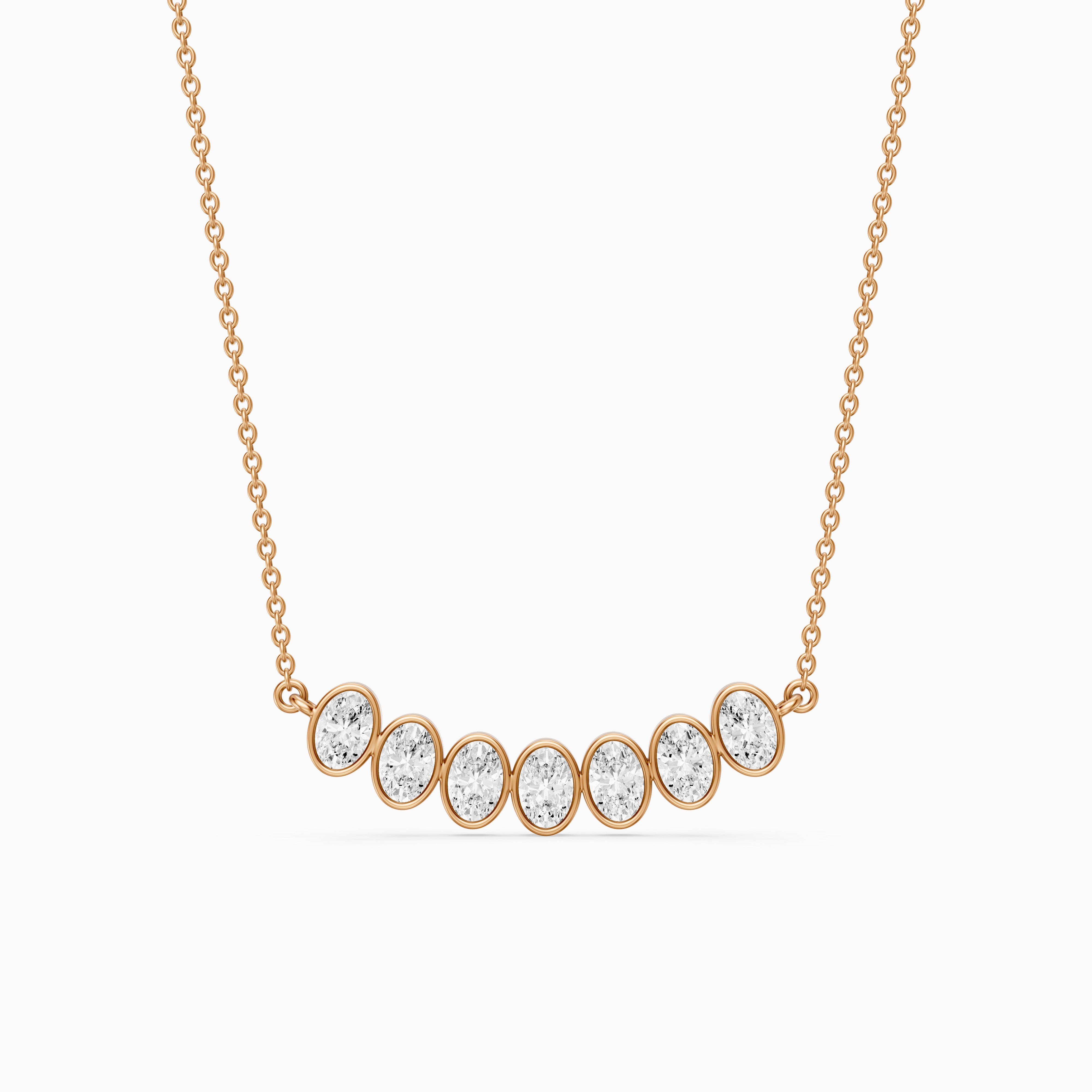 Larissa Oval Lab Grown Diamond Bezel Bar Necklace