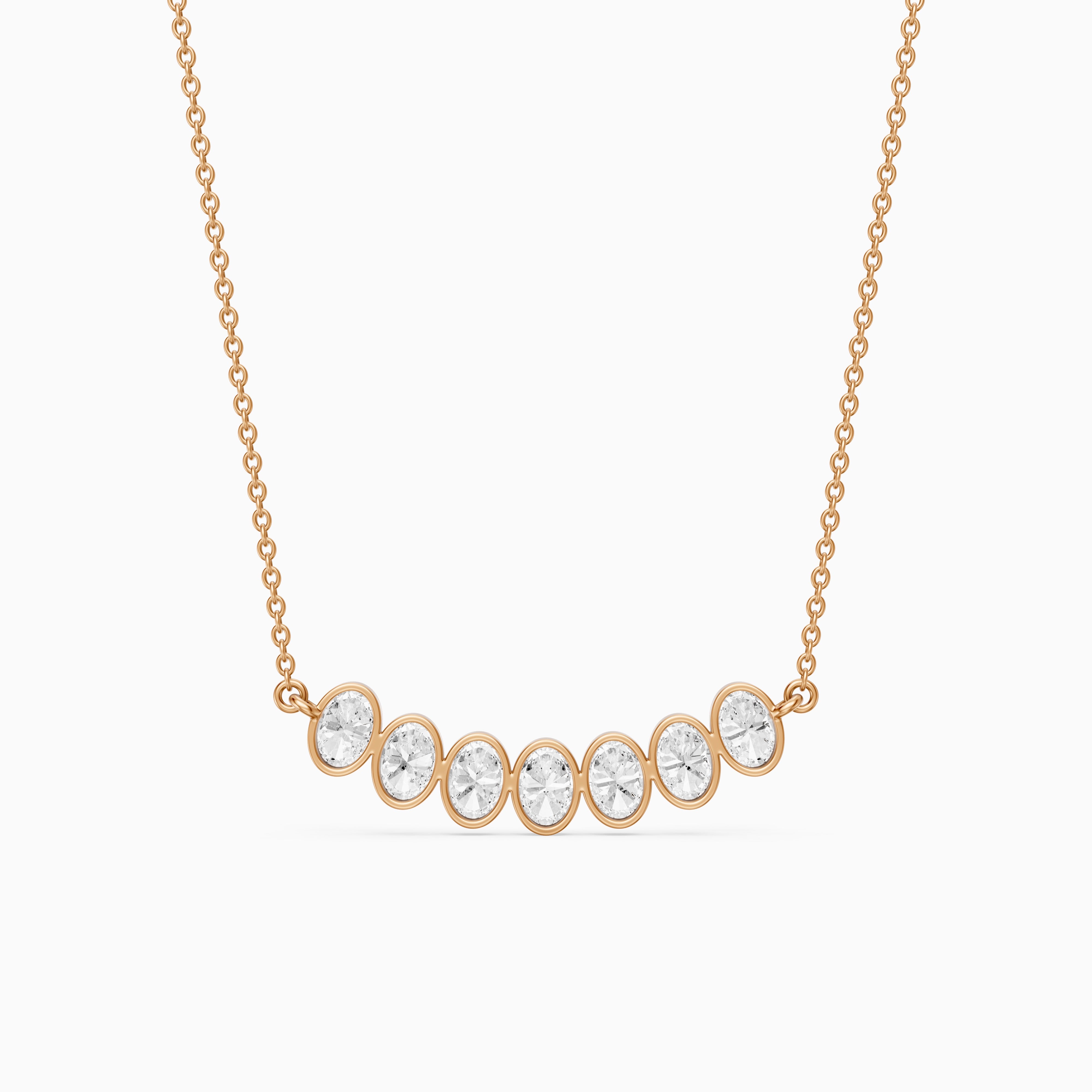 Larissa Oval Lab Grown Diamond Bezel Bar Necklace