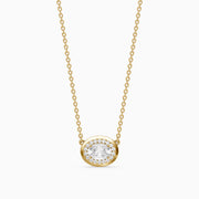 Lina Oval Lab Grown Diamond Halo Pendant