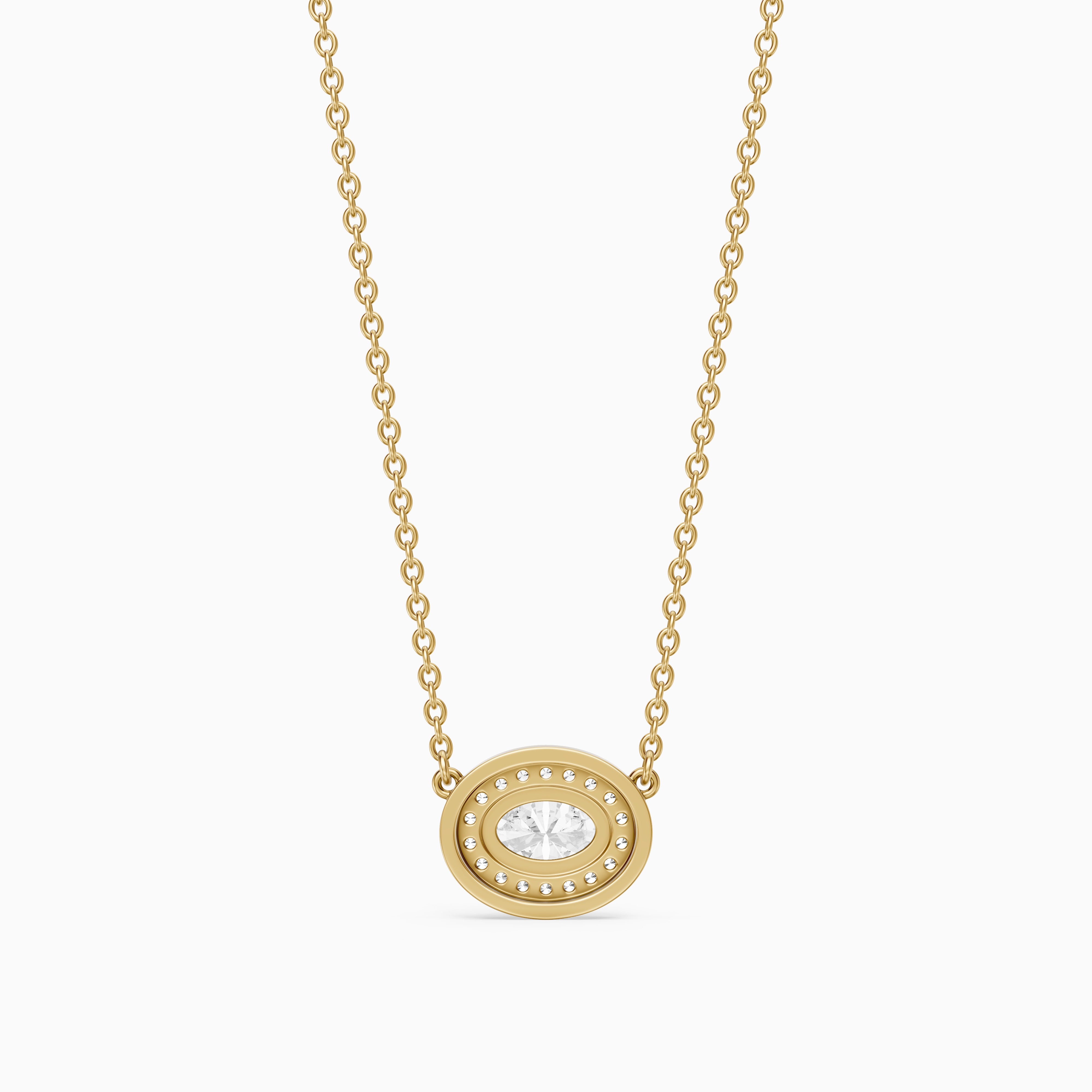 Lina Oval Lab Grown Diamond Halo Pendant
