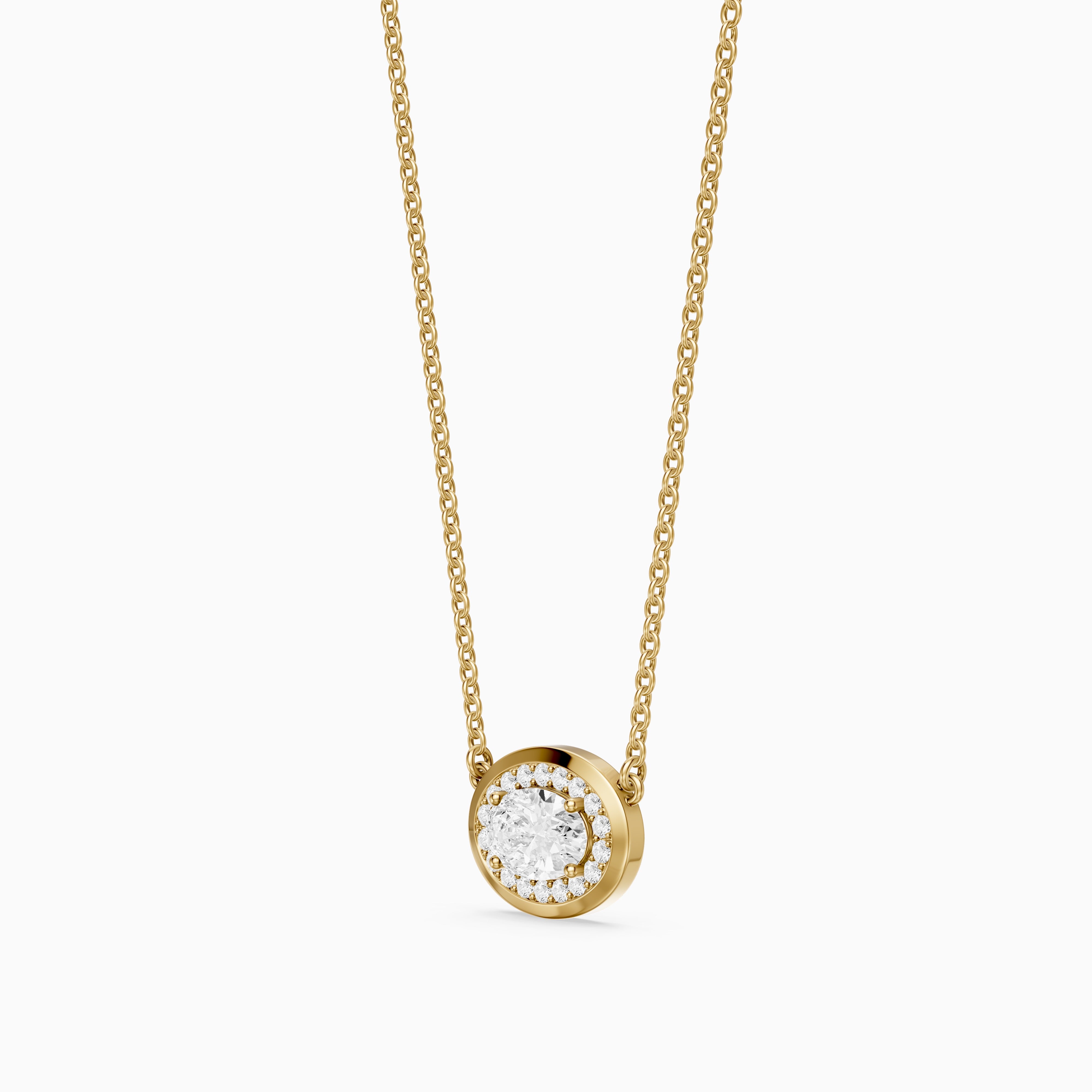 Lina Oval Lab Grown Diamond Halo Pendant