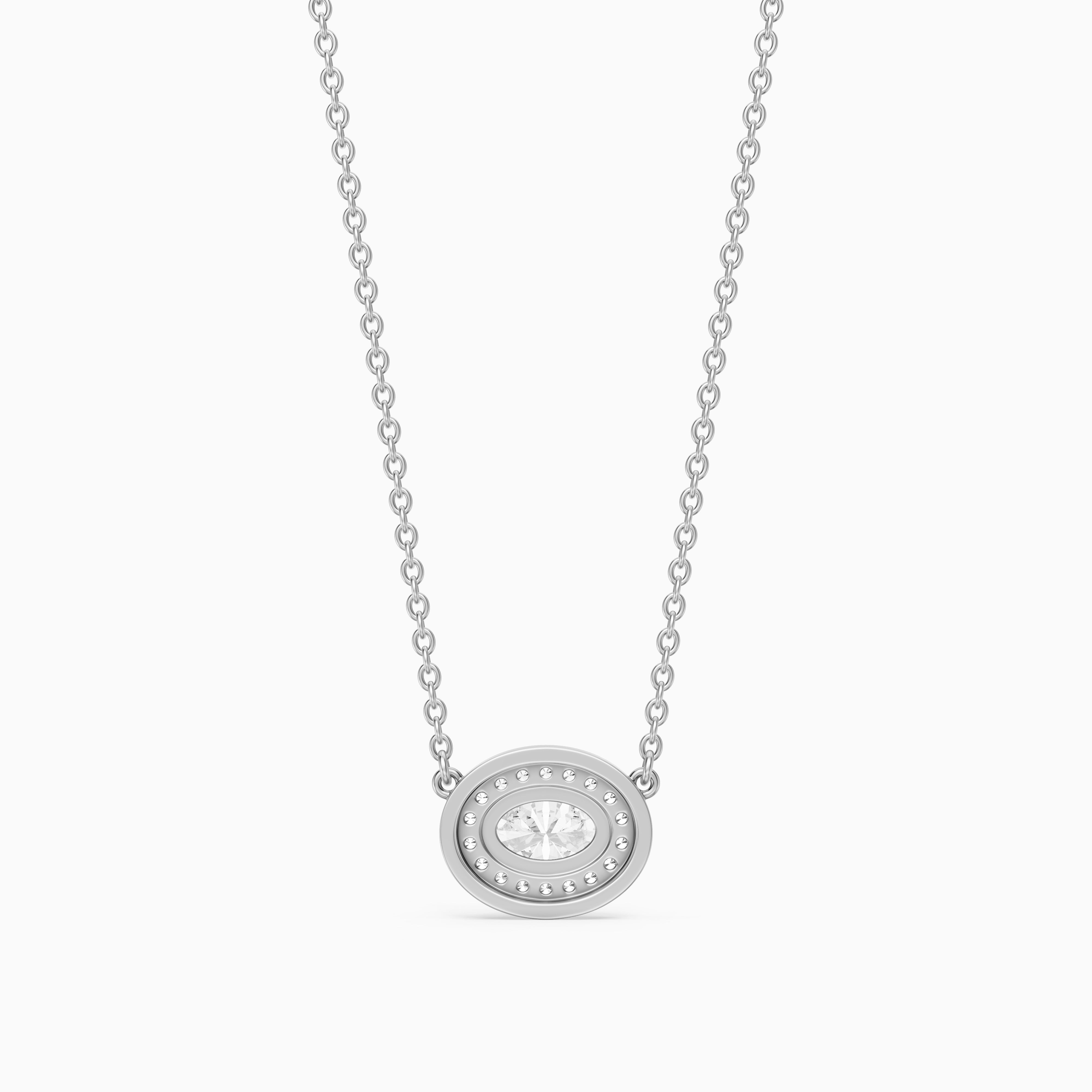Lina Oval Lab Grown Diamond Halo Pendant