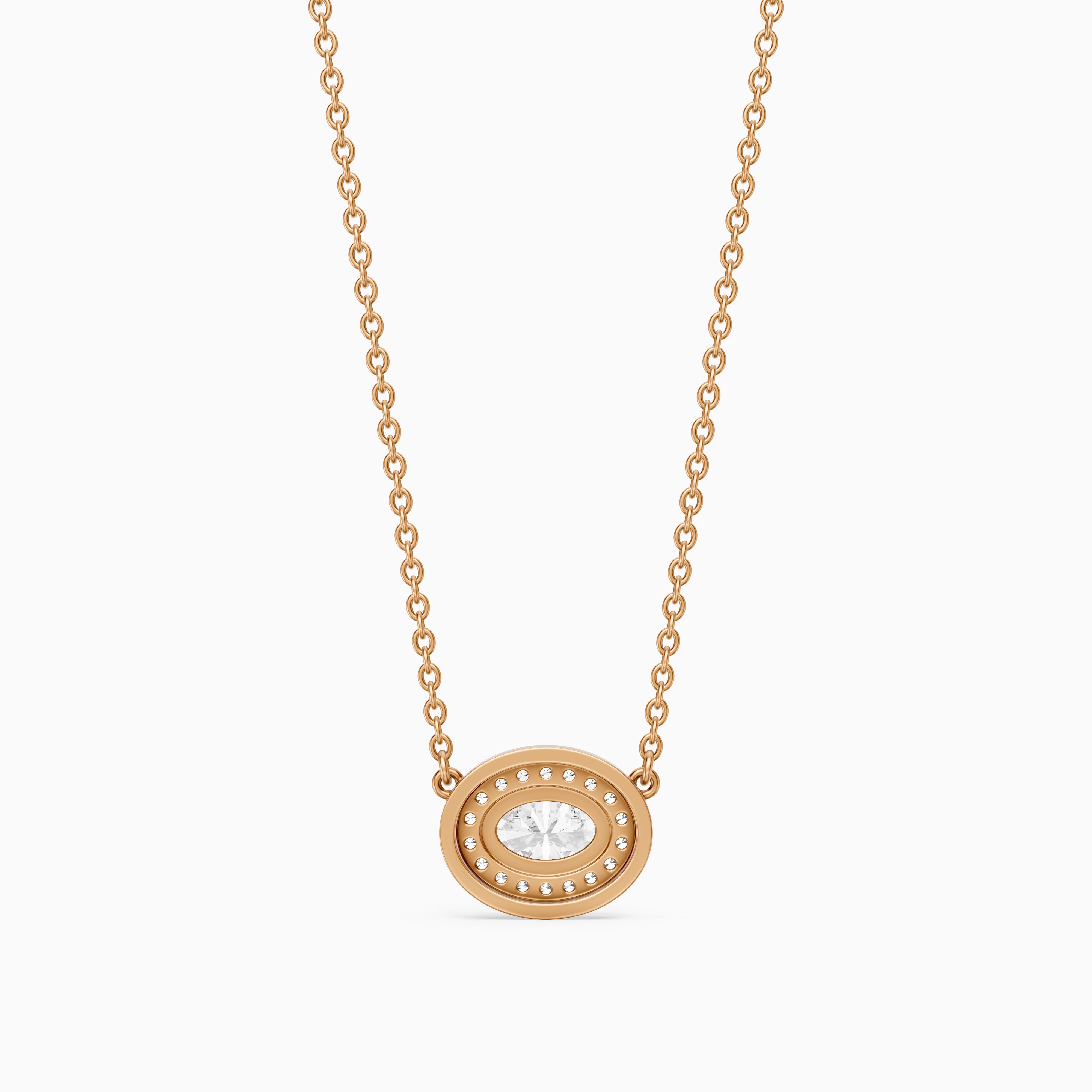 Lina Oval Lab Grown Diamond Halo Pendant
