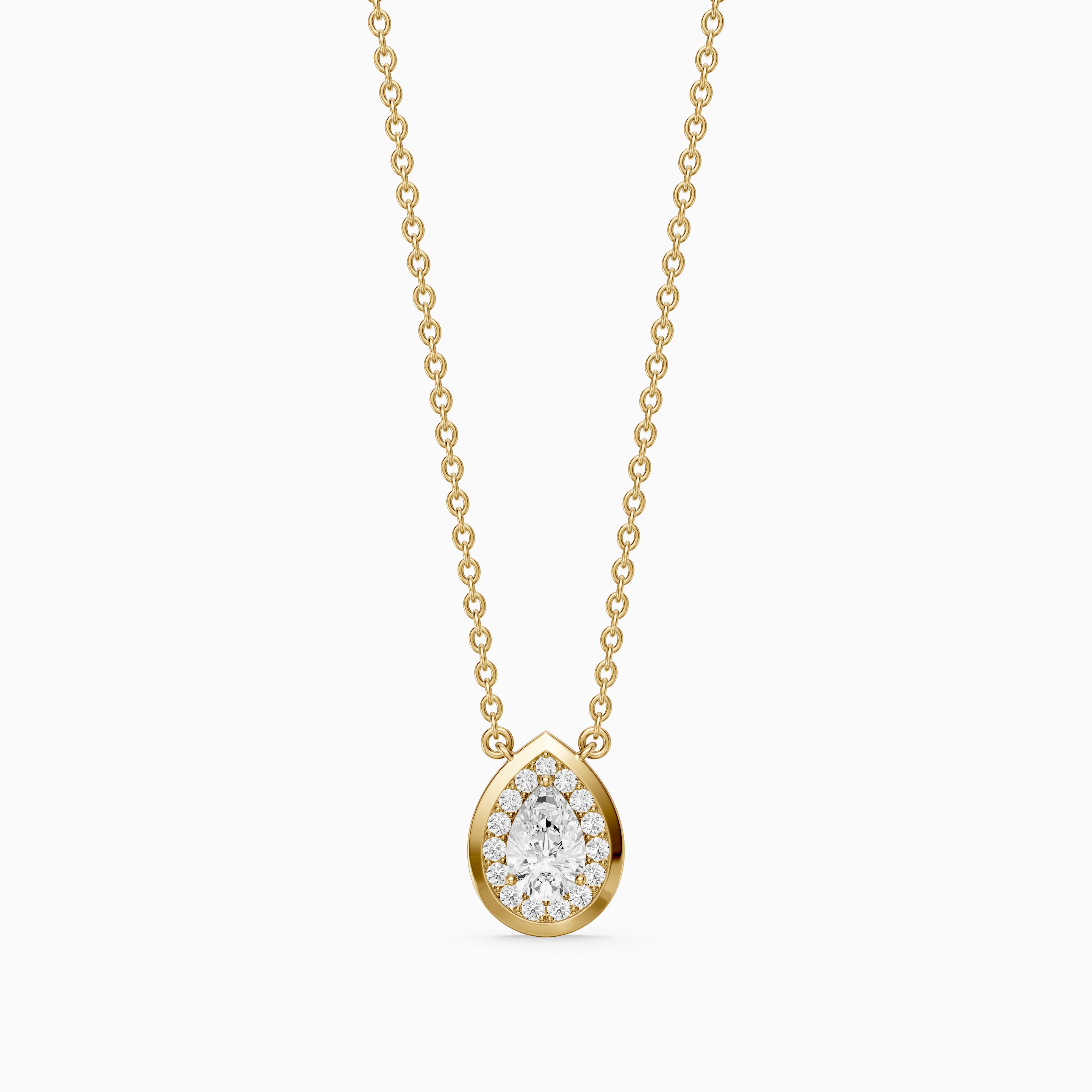 Lydia Pear Shape Lab Grown Diamond Halo Pendant