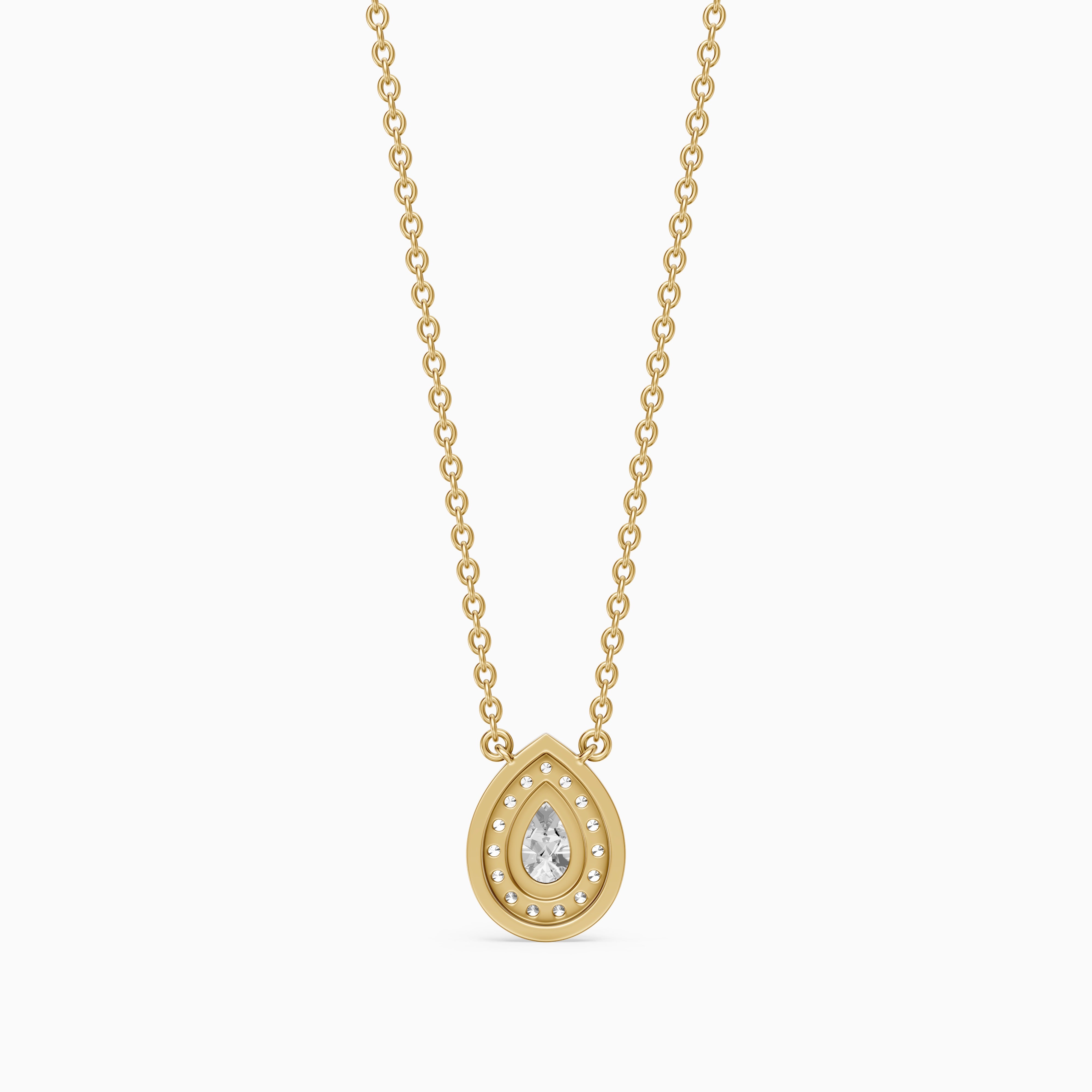 Lydia Pear Shape Lab Grown Diamond Halo Pendant