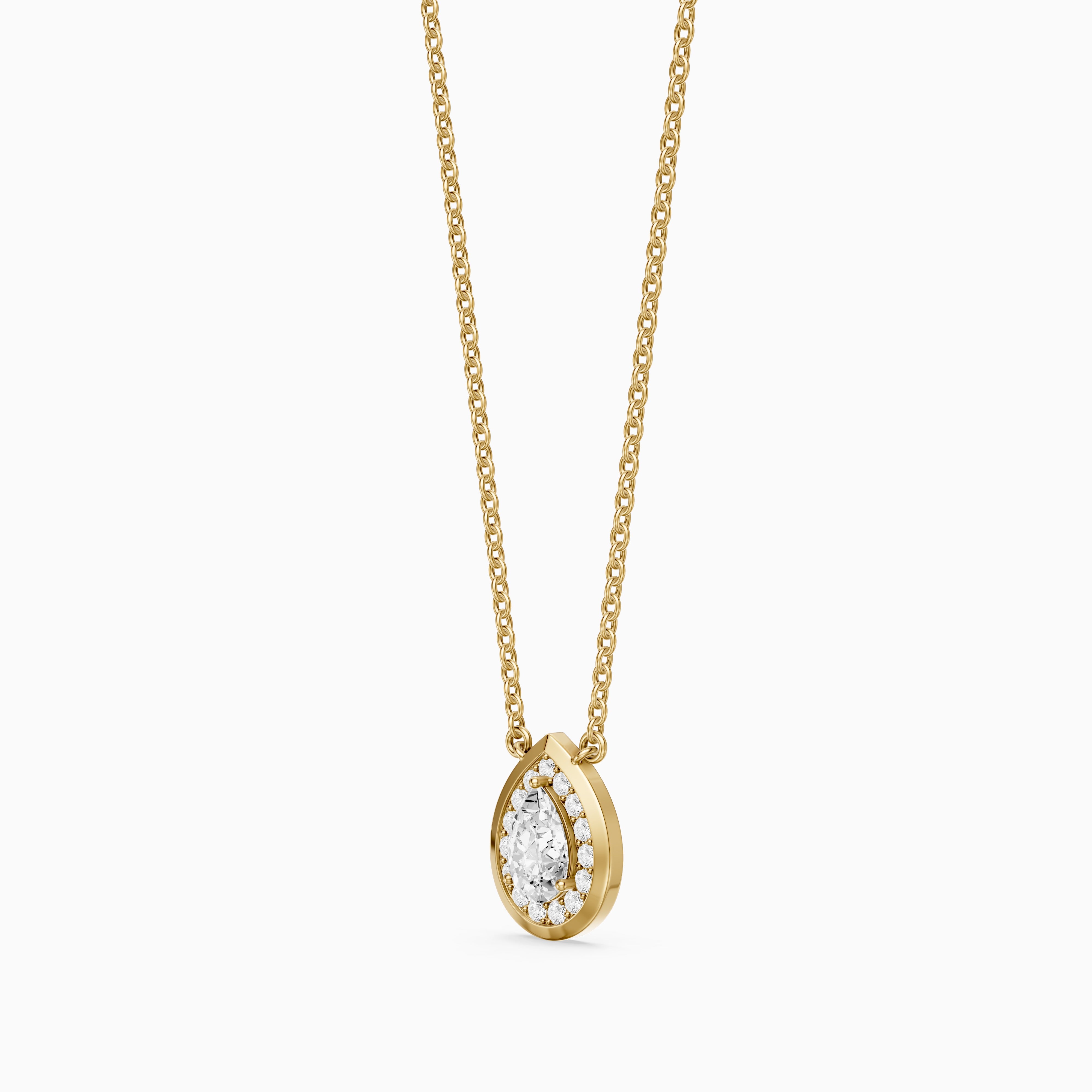 Lydia Pear Shape Lab Grown Diamond Halo Pendant