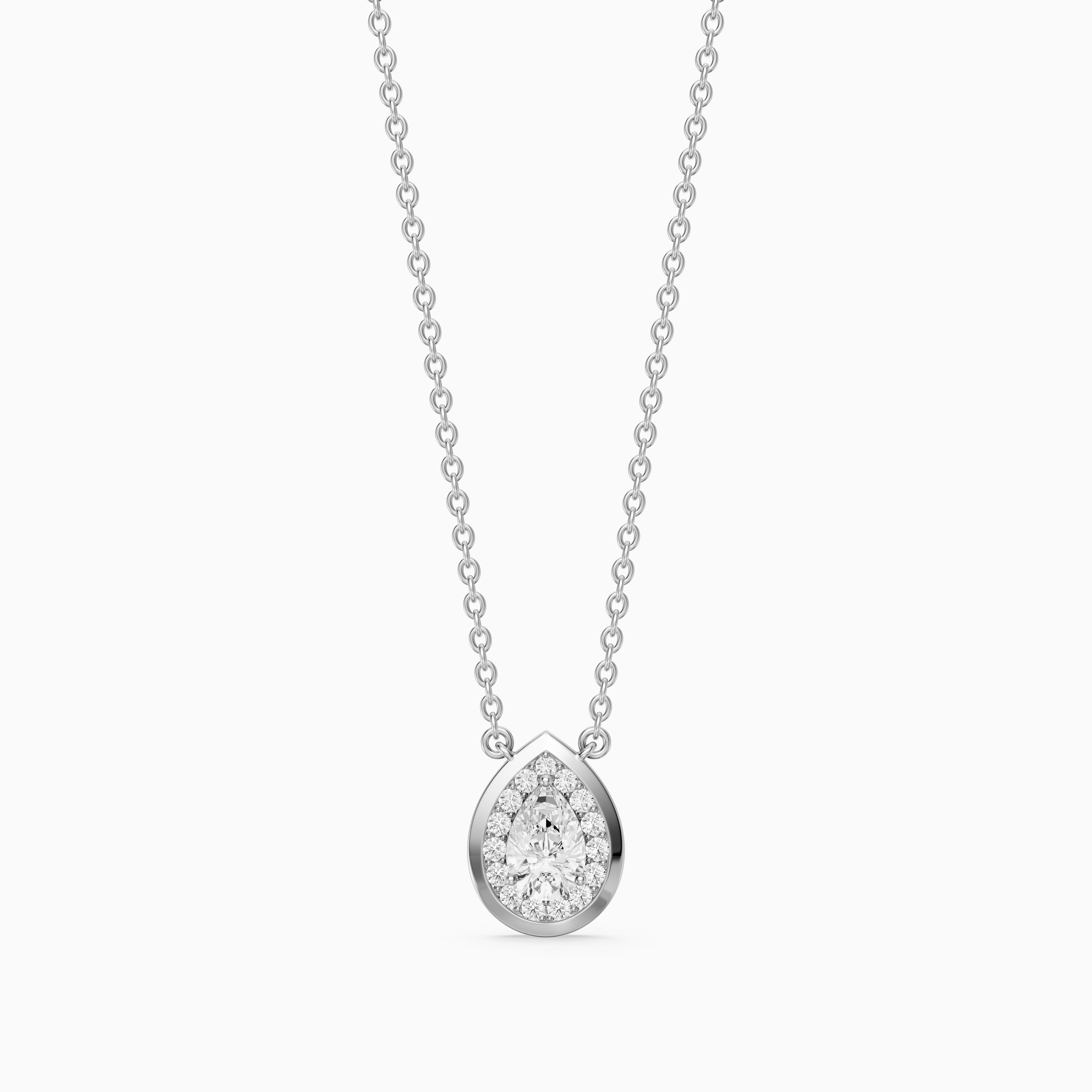 Lydia Pear Shape Lab Grown Diamond Halo Pendant