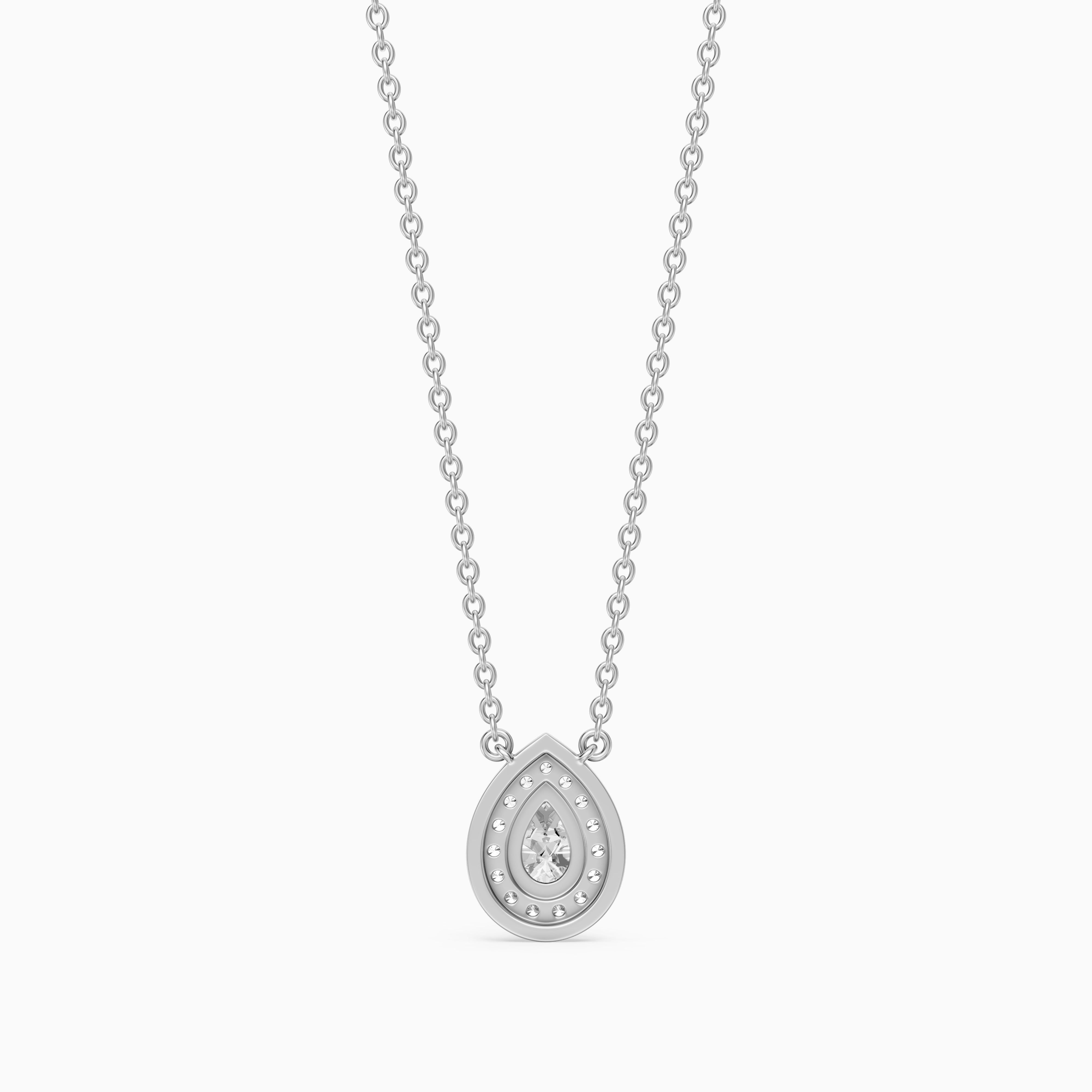Lydia Pear Shape Lab Grown Diamond Halo Pendant