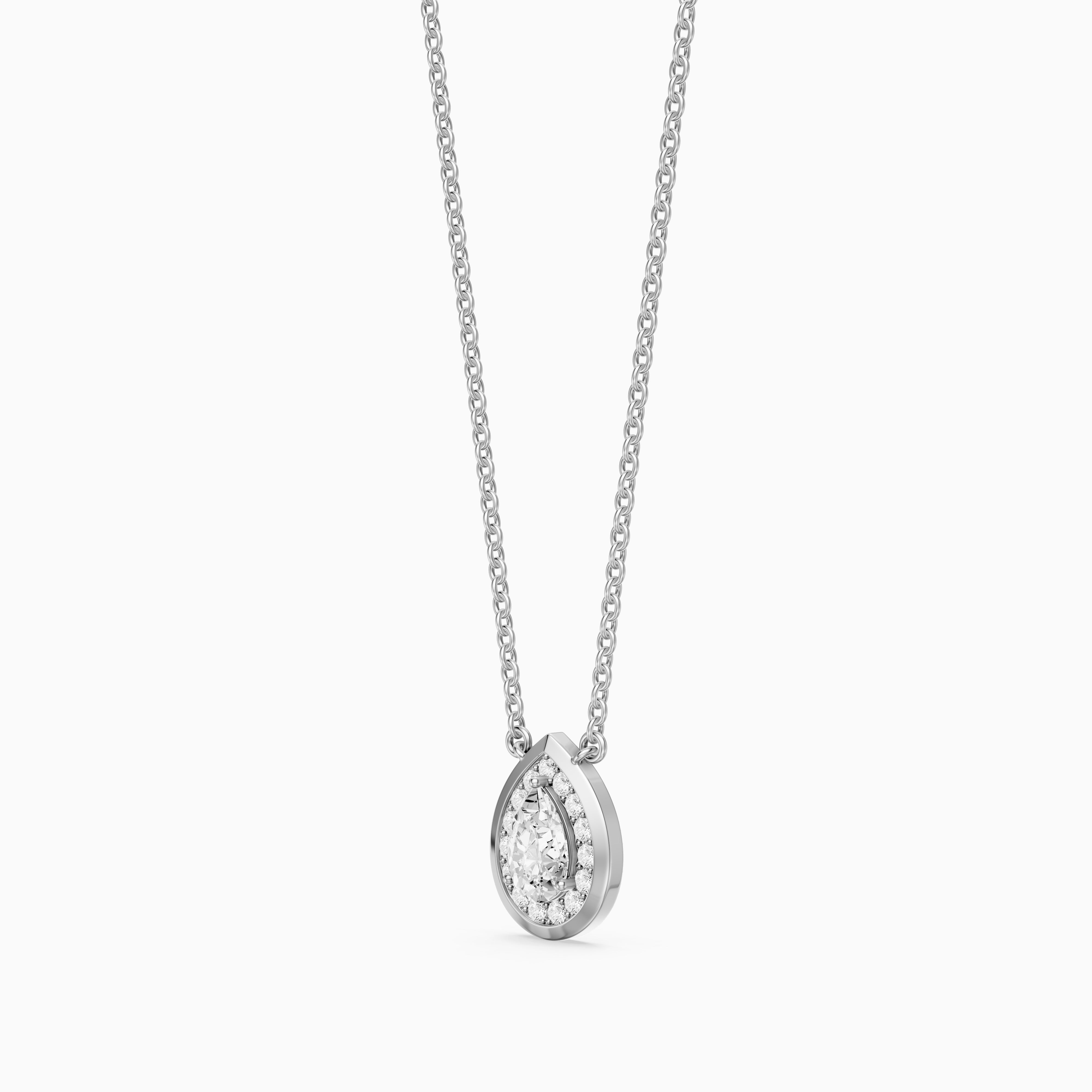 Lydia Pear Shape Lab Grown Diamond Halo Pendant