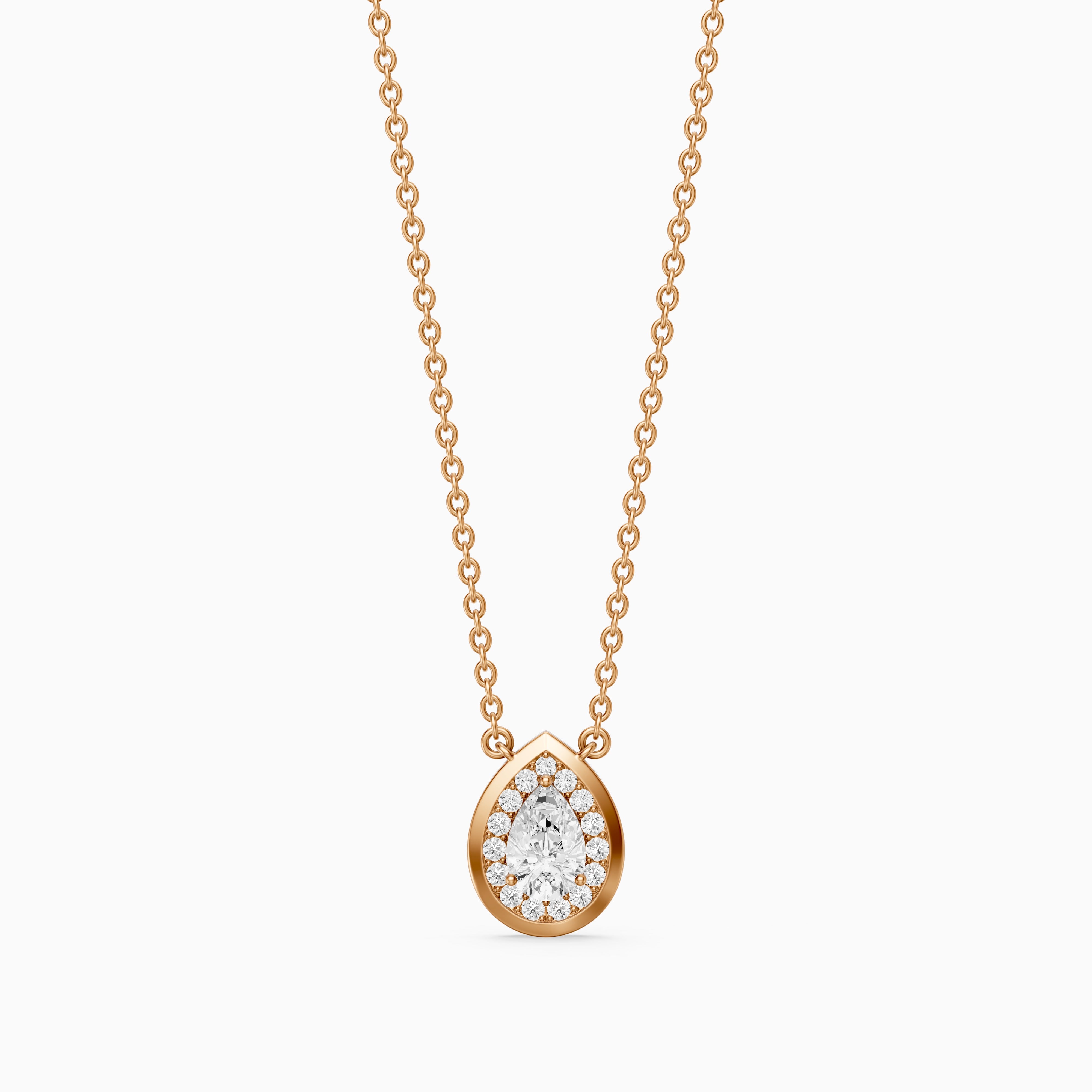 Lydia Pear Shape Lab Grown Diamond Halo Pendant