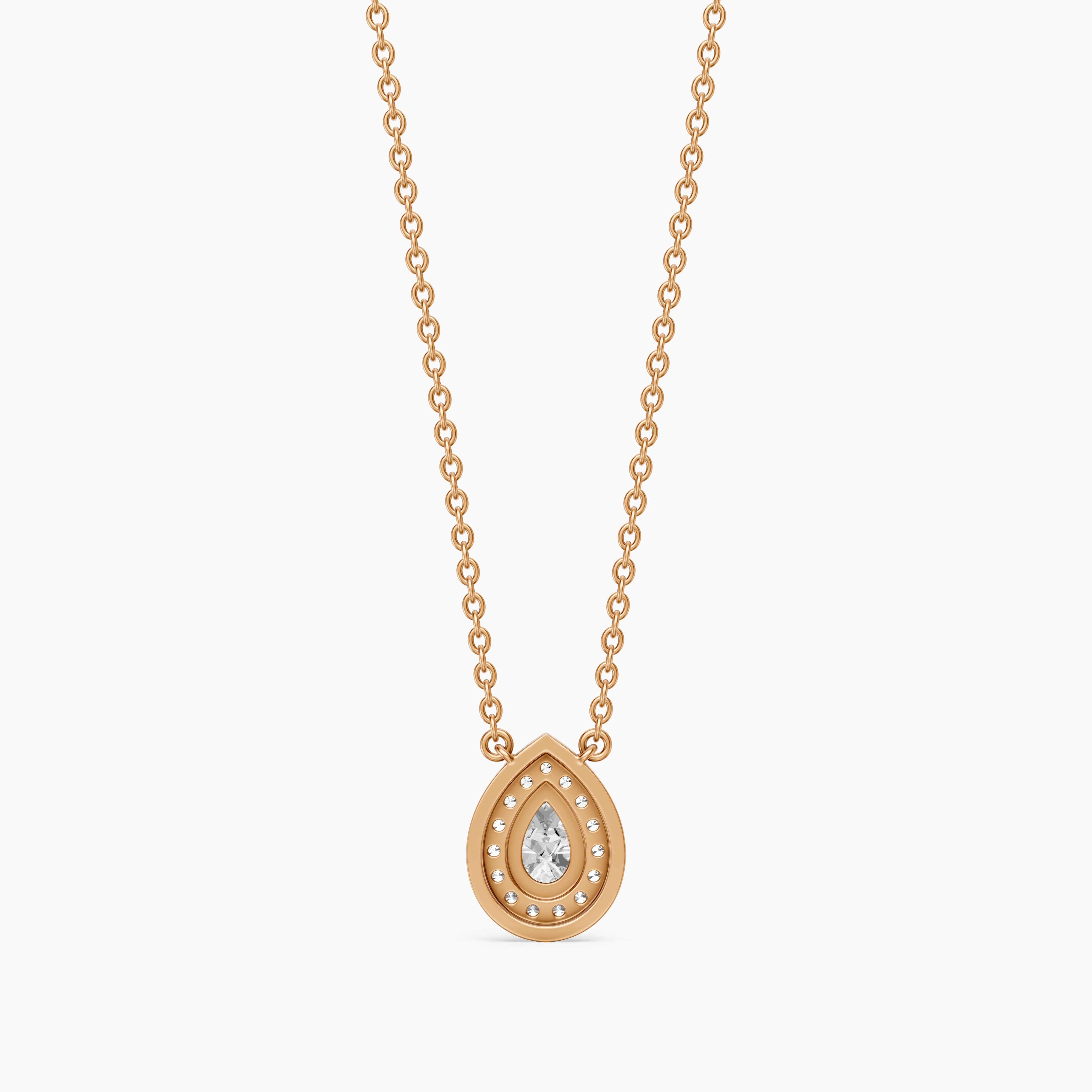 Lydia Pear Shape Lab Grown Diamond Halo Pendant