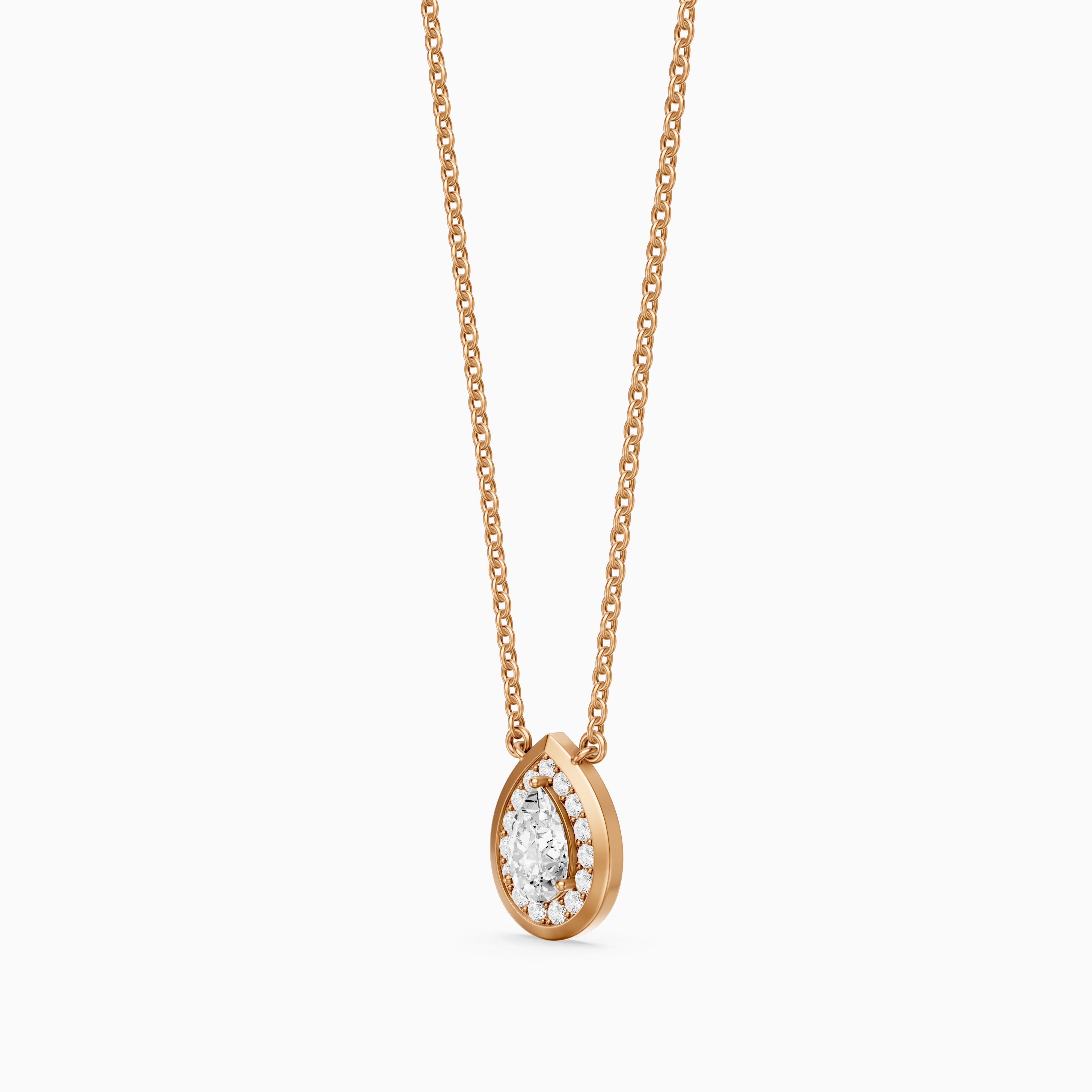 Lydia Pear Shape Lab Grown Diamond Halo Pendant