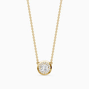 Marcella Bezel Set Round Lab Grown Diamond Halo Pendant