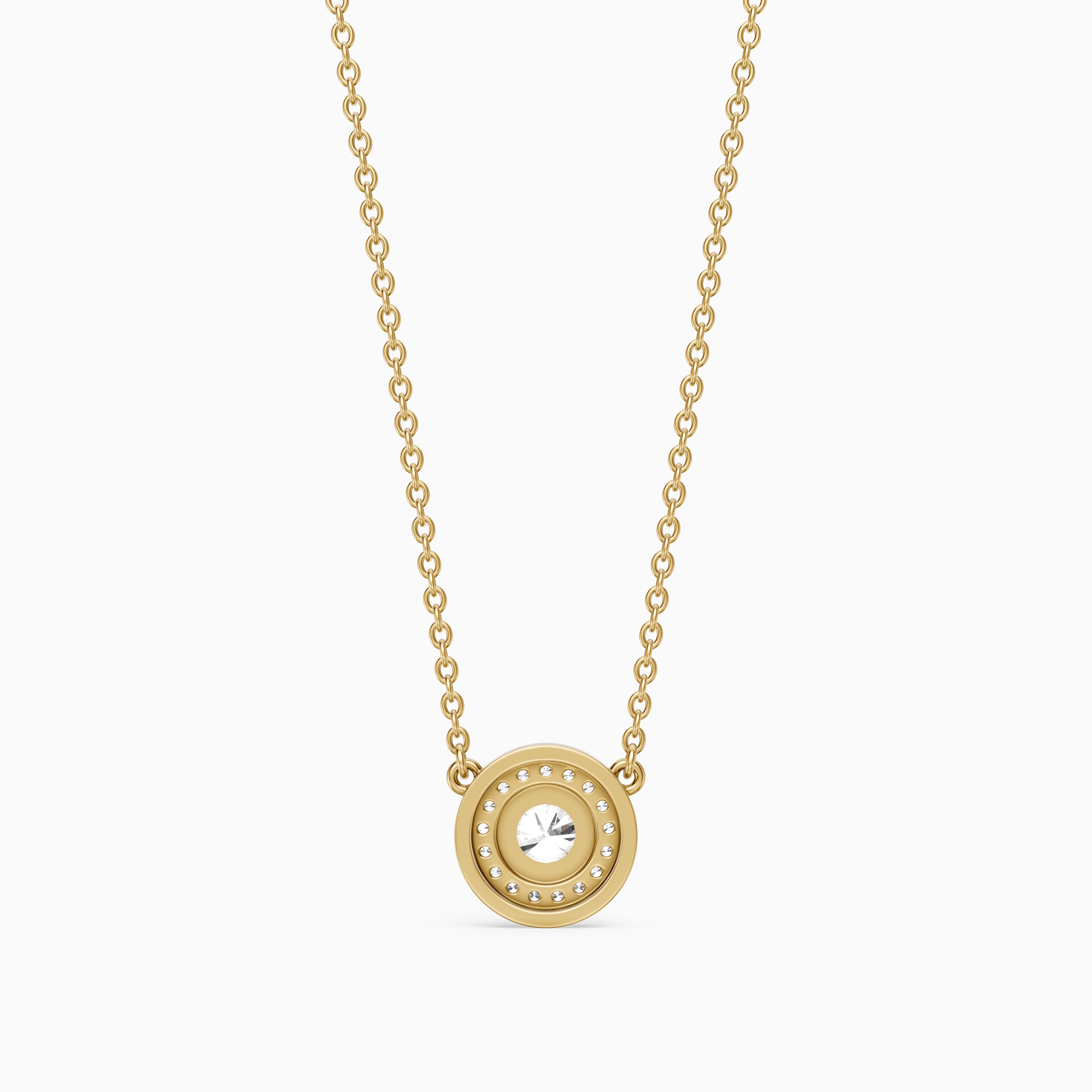 Marcella Bezel Set Round Lab Grown Diamond Halo Pendant