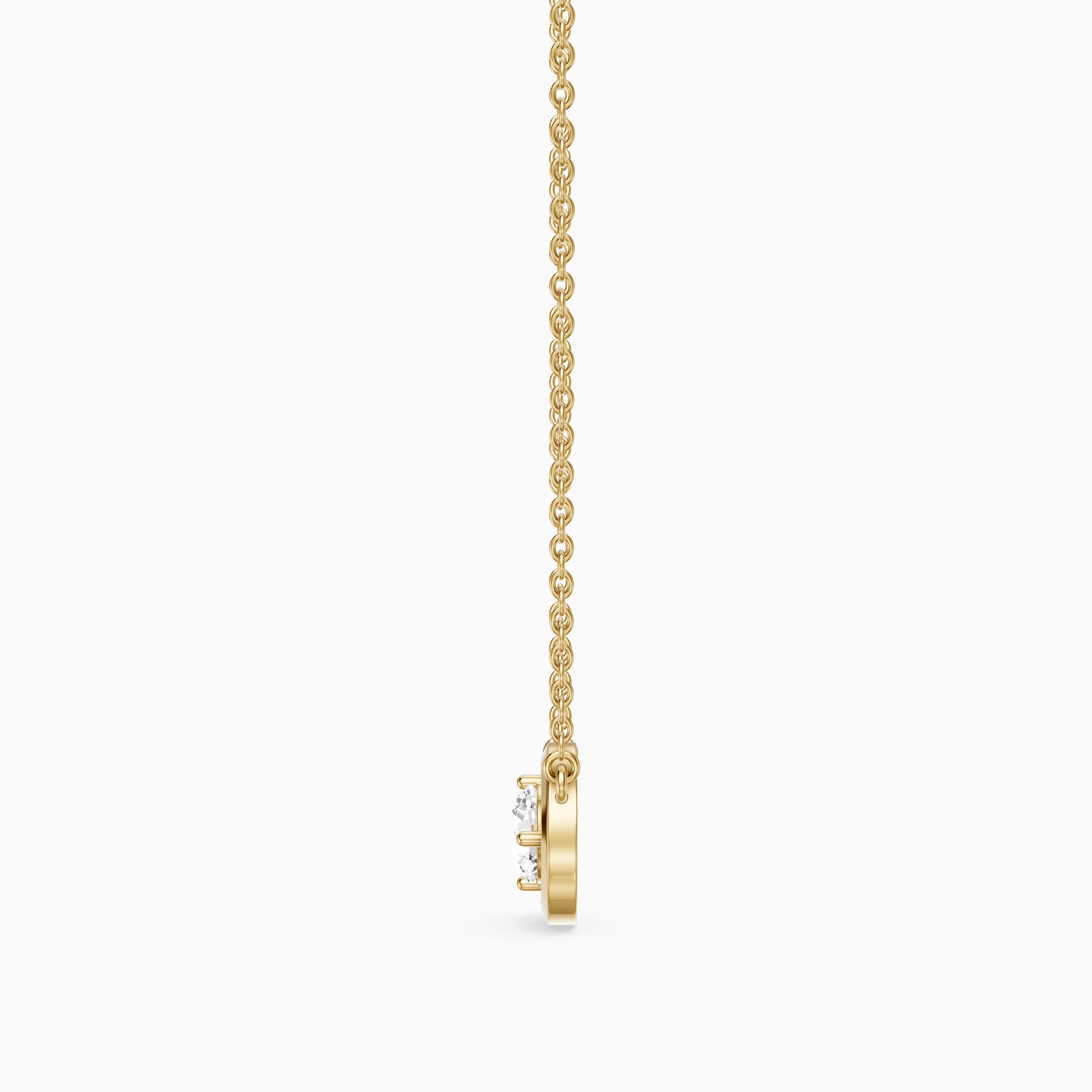 Marcella Bezel Set Round Lab Grown Diamond Halo Pendant