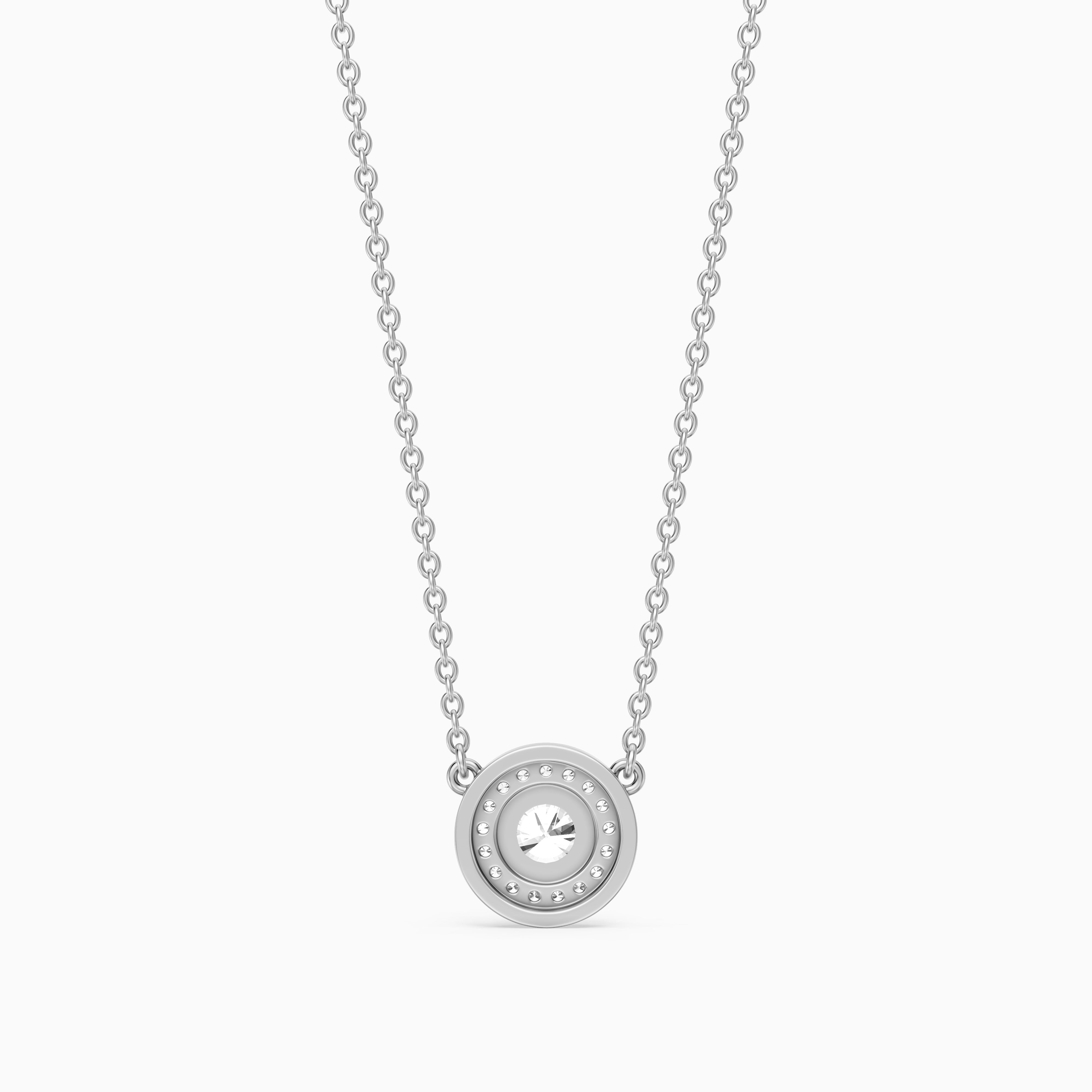 Marcella Bezel Set Round Lab Grown Diamond Halo Pendant