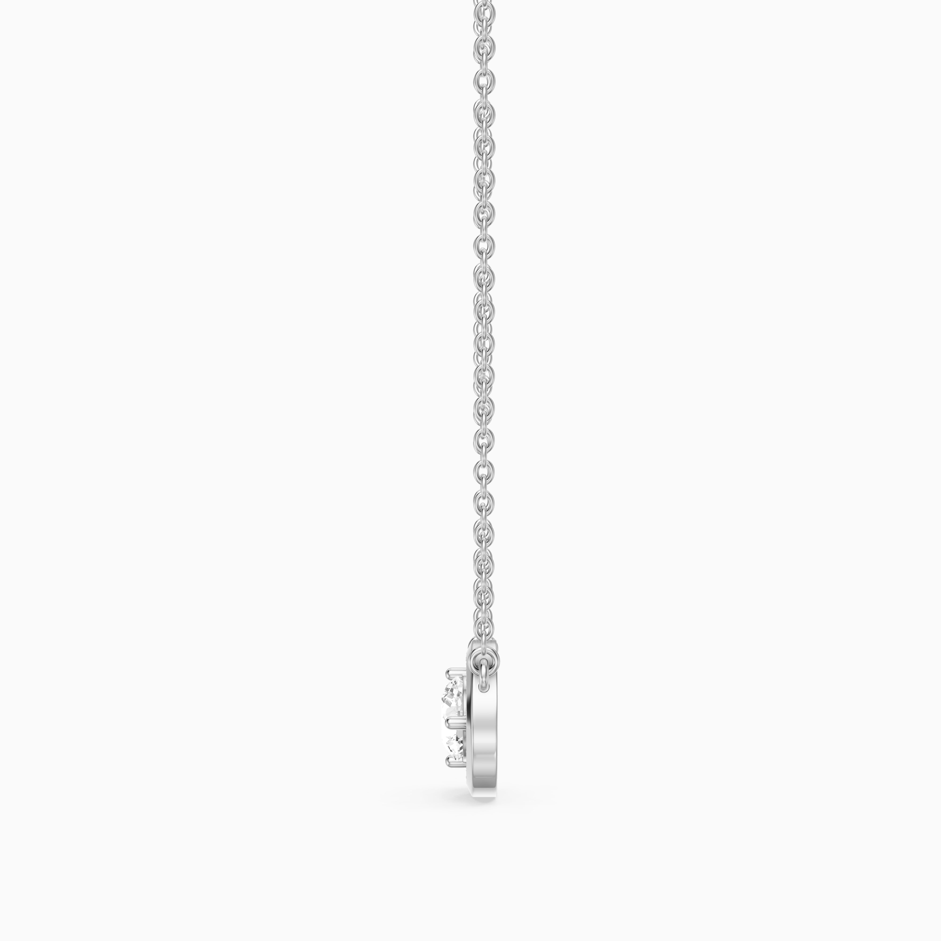 Marcella Bezel Set Round Lab Grown Diamond Halo Pendant