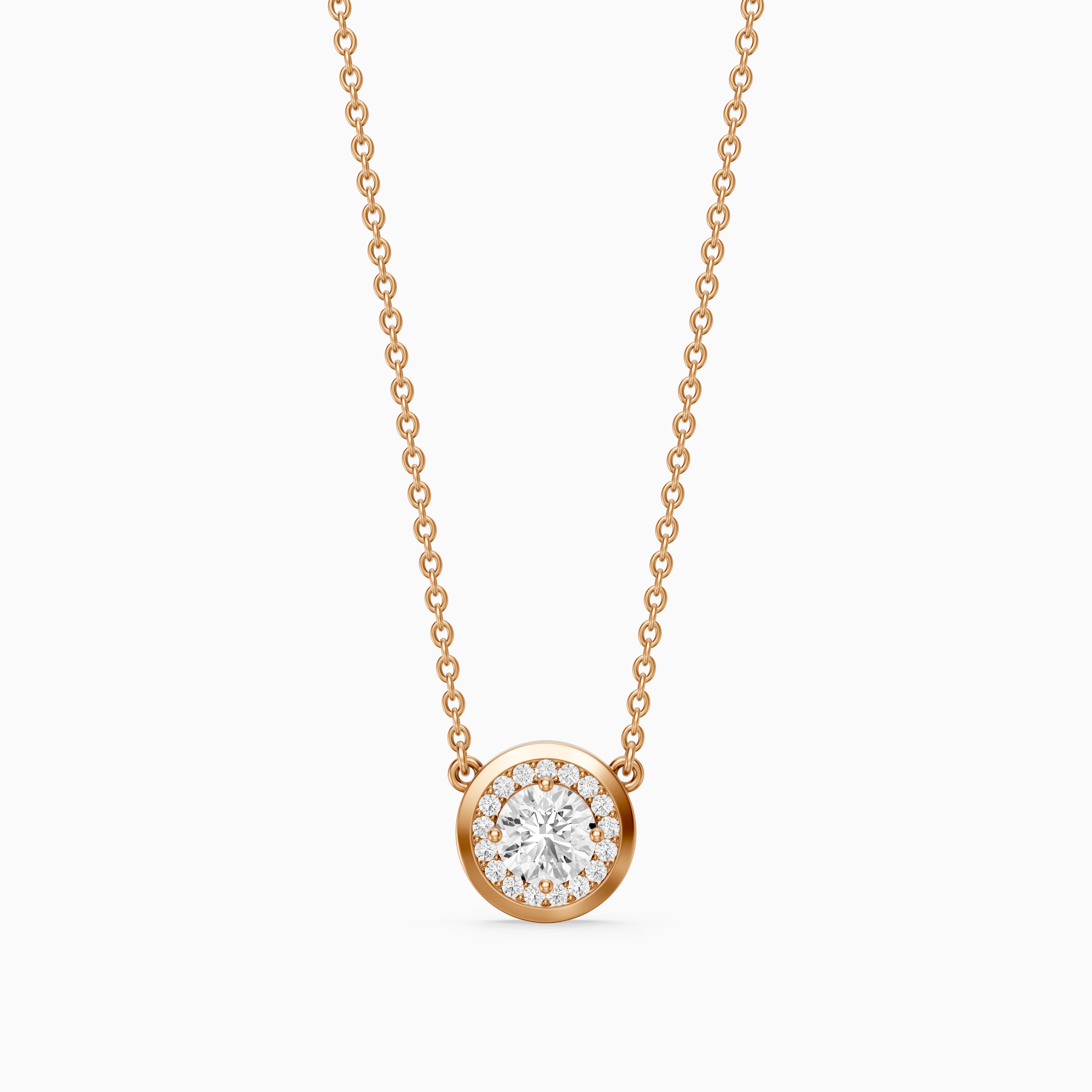 Marcella Bezel Set Round Lab Grown Diamond Halo Pendant