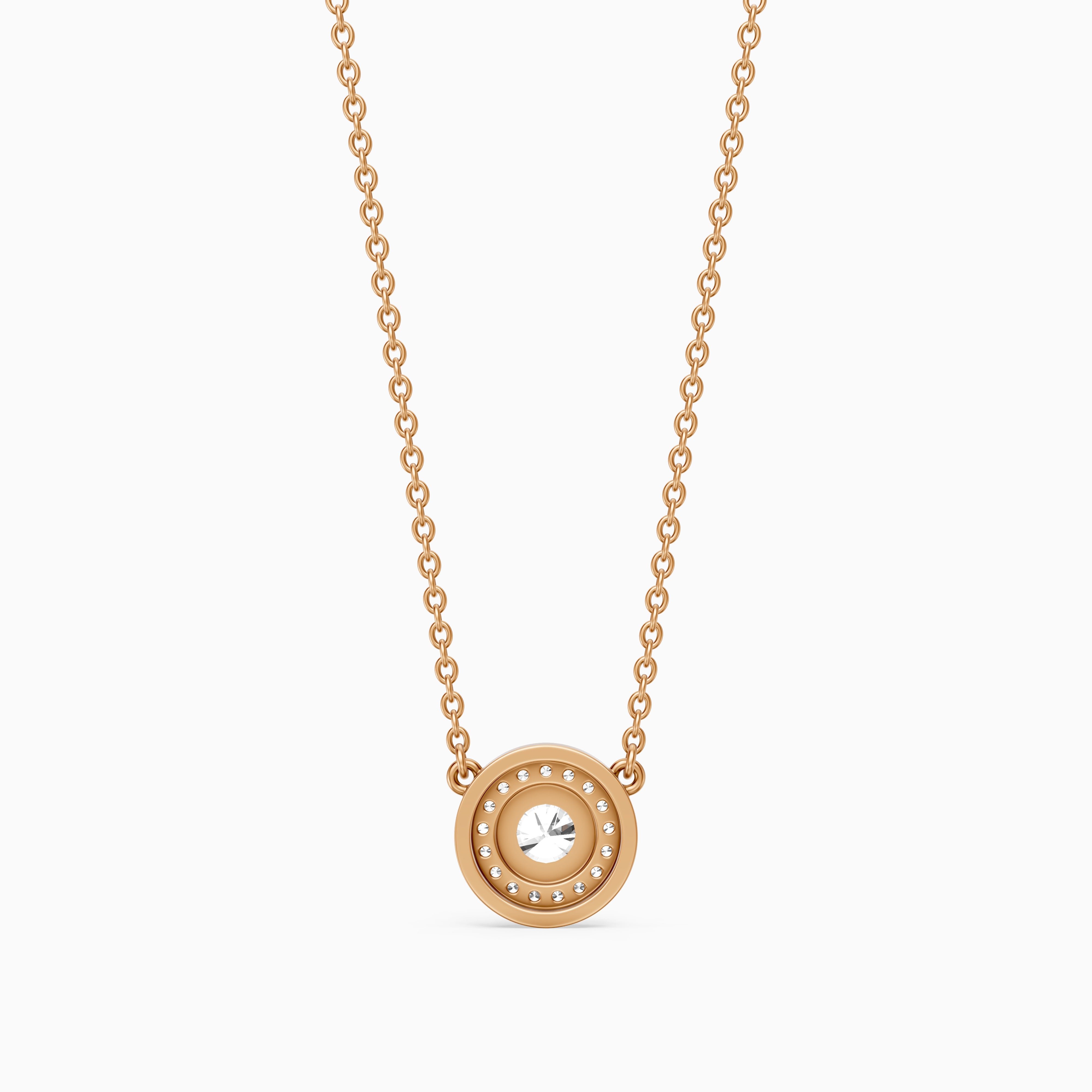 Marcella Bezel Set Round Lab Grown Diamond Halo Pendant