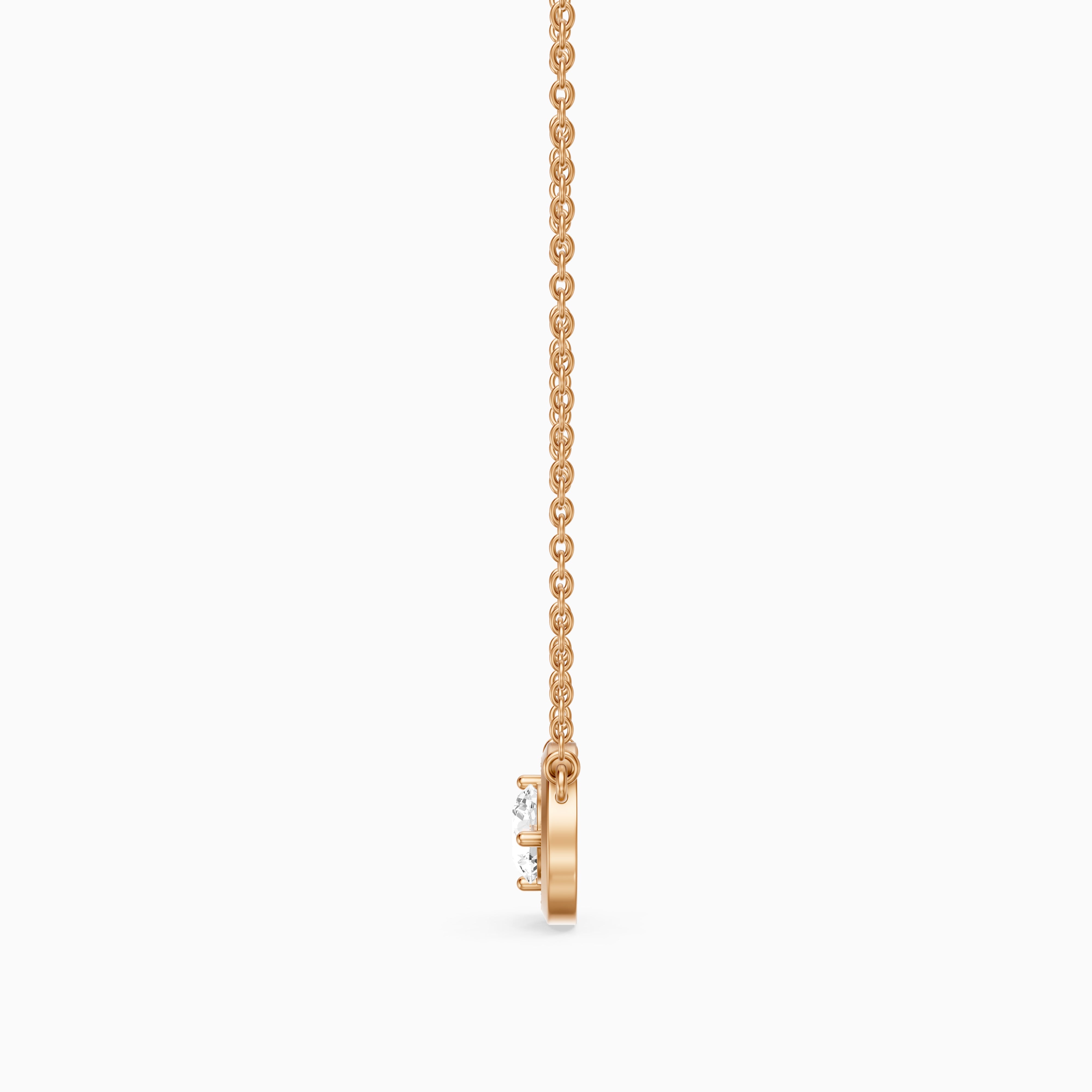 Marcella Bezel Set Round Lab Grown Diamond Halo Pendant