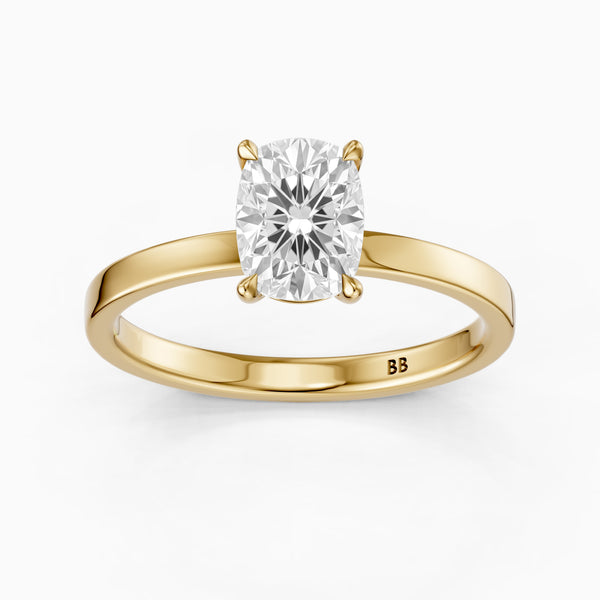 Naveah Elongated Cushion Cut Solitaire Low Profile Lab Grown Diamond Ring