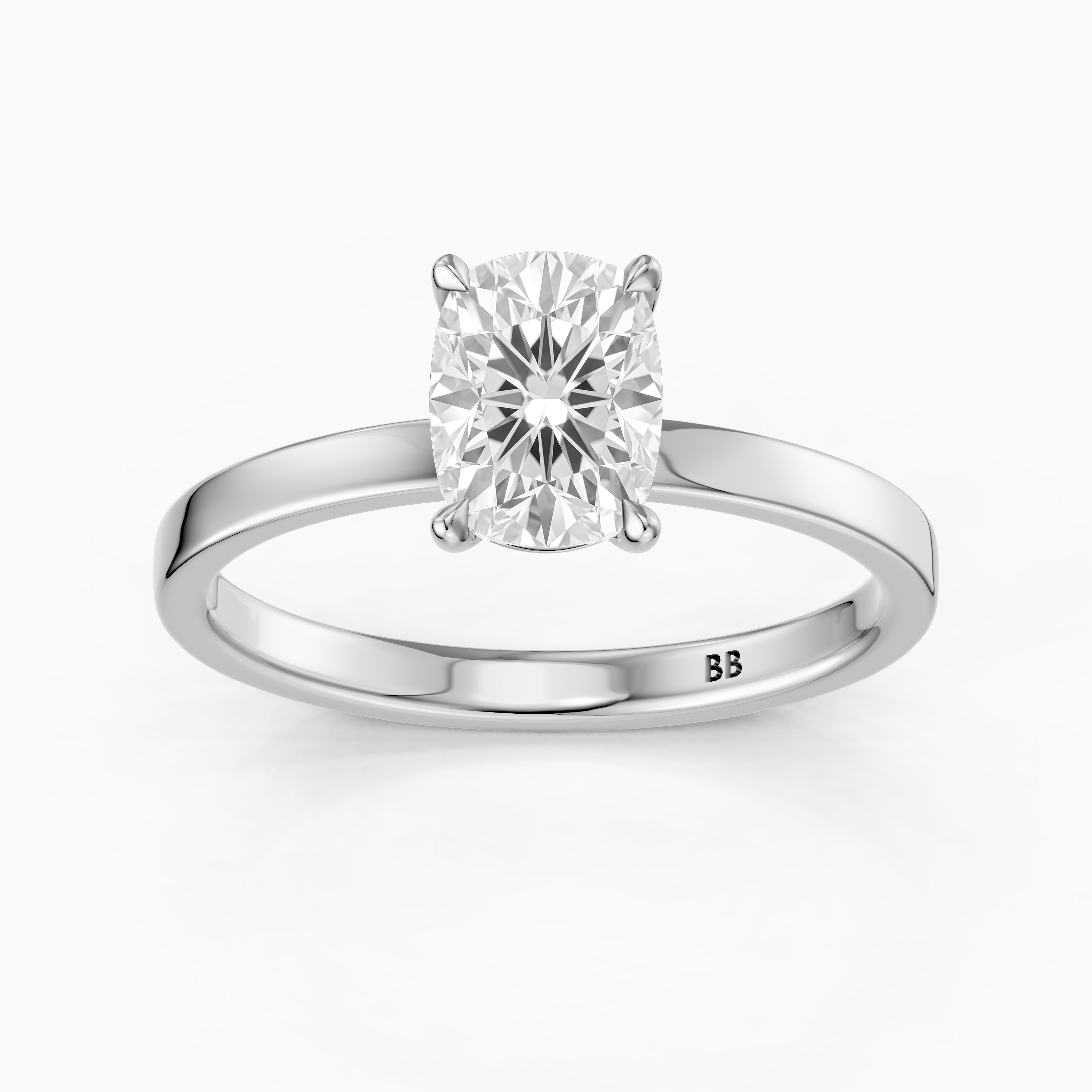 Naveah Elongated Cushion Cut Solitaire Low Profile Lab Grown Diamond Ring