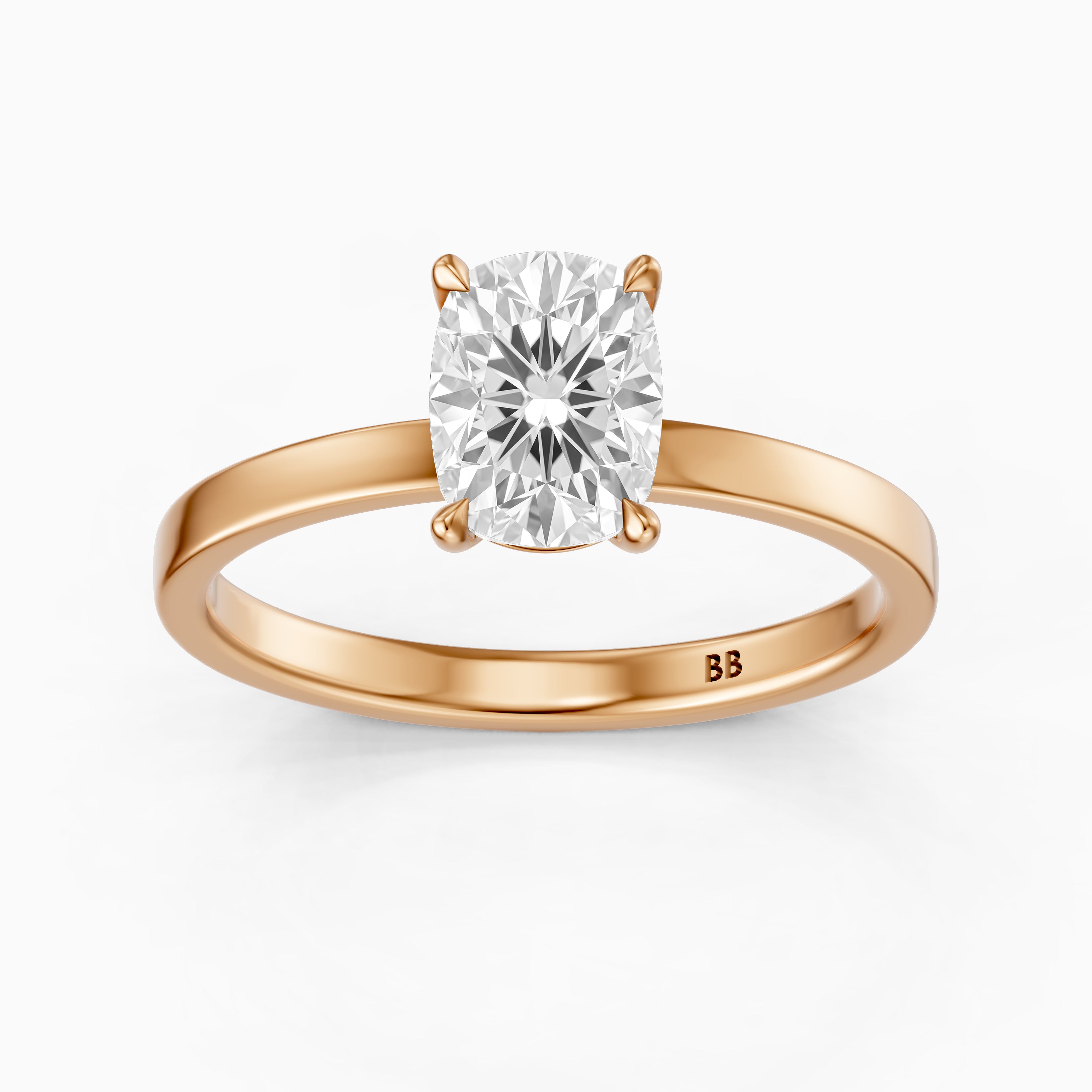 Naveah Elongated Cushion Cut Solitaire Low Profile Lab Grown Diamond Ring