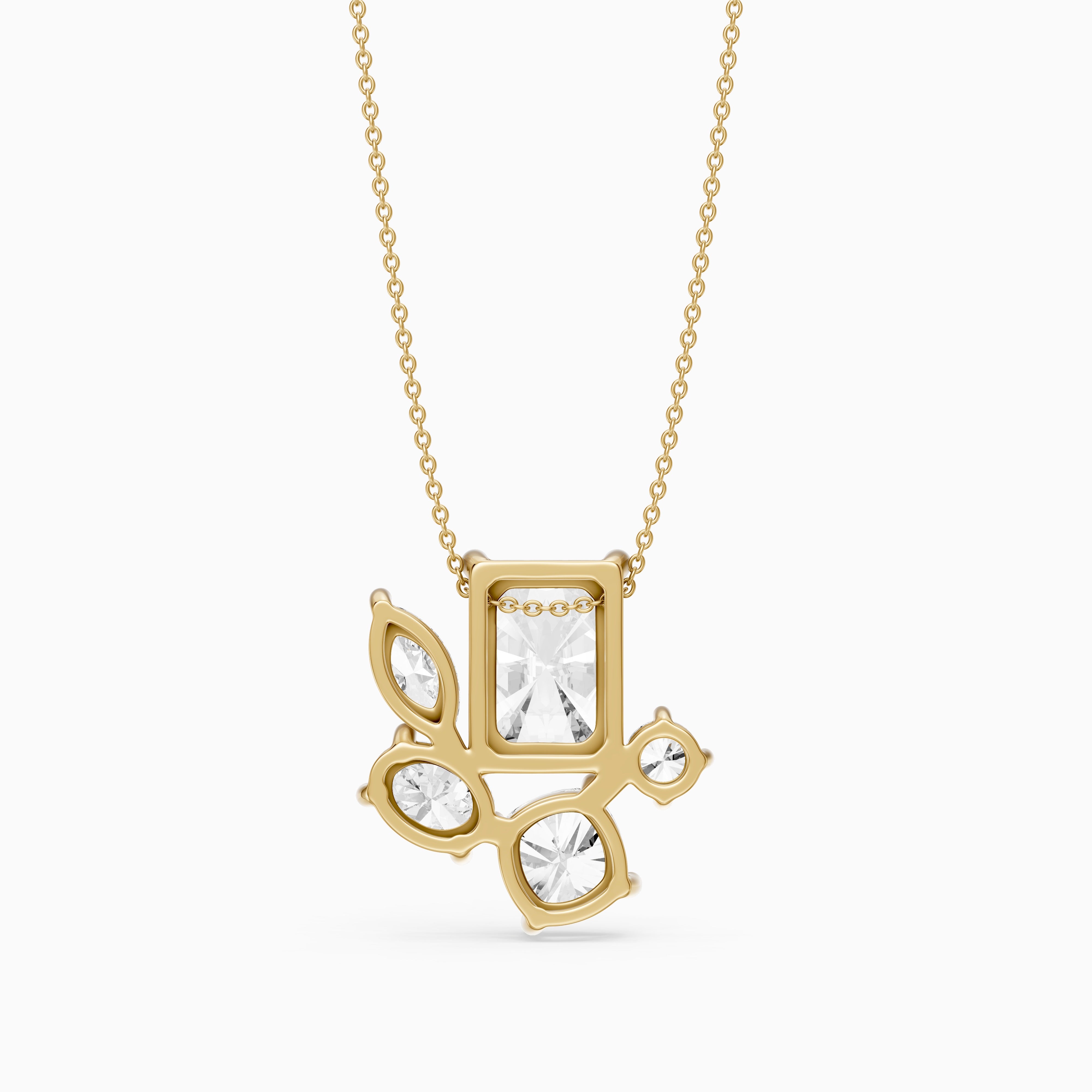 Marina Multi Shape Lab Grown Diamond Five stone Cluster Pendant