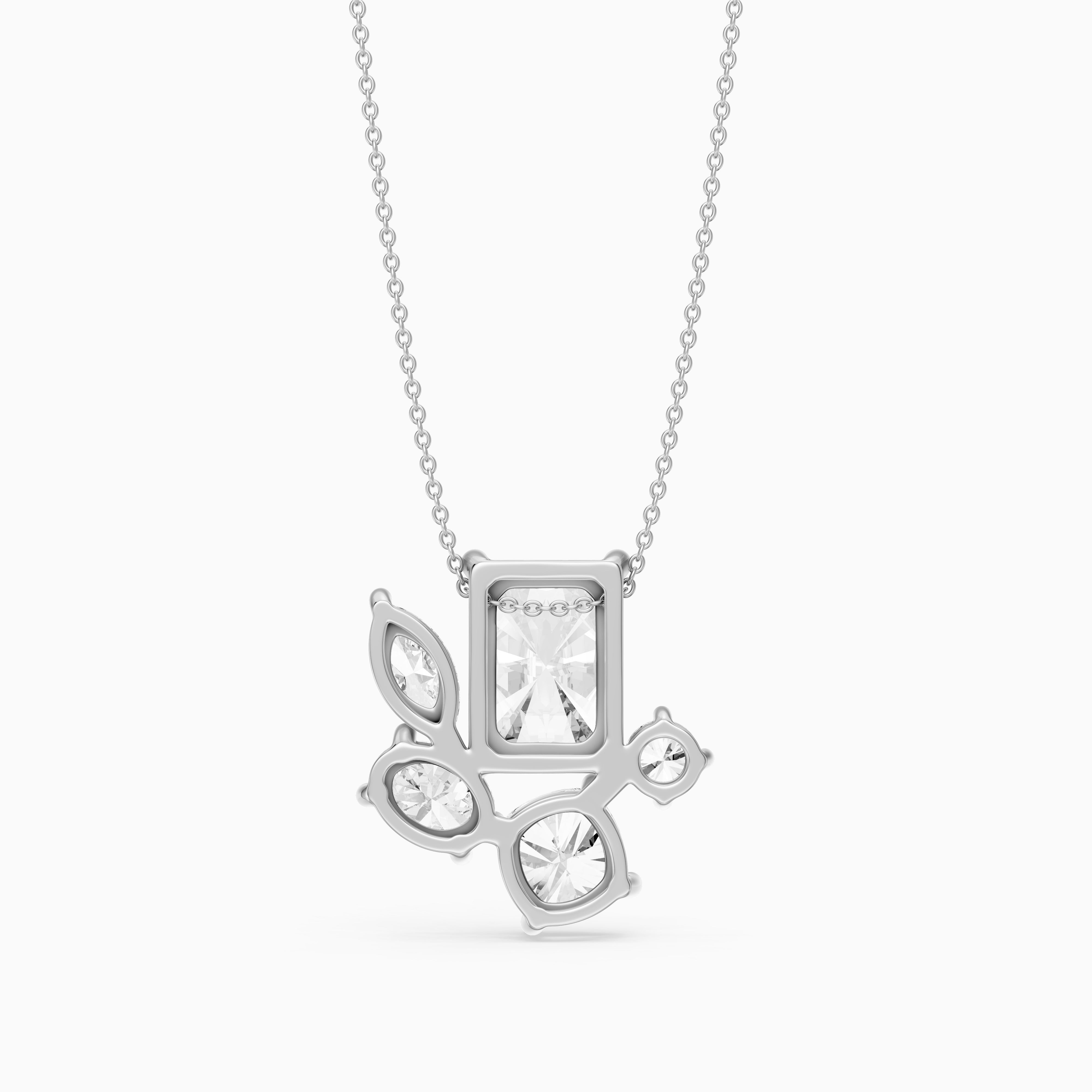 Marina Multi Shape Lab Grown Diamond Five stone Cluster Pendant