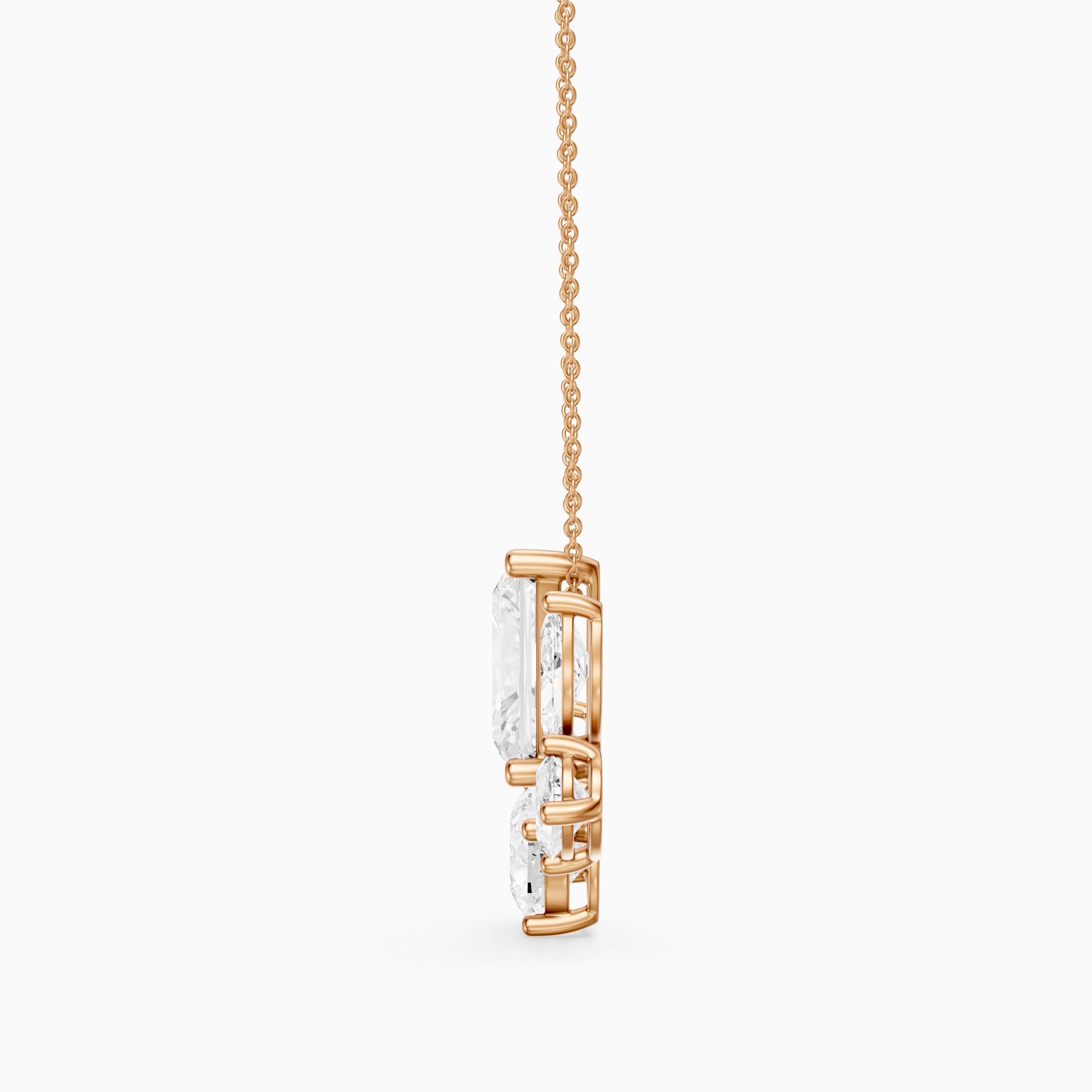 Marina Multi Shape Lab Grown Diamond Five stone Cluster Pendant