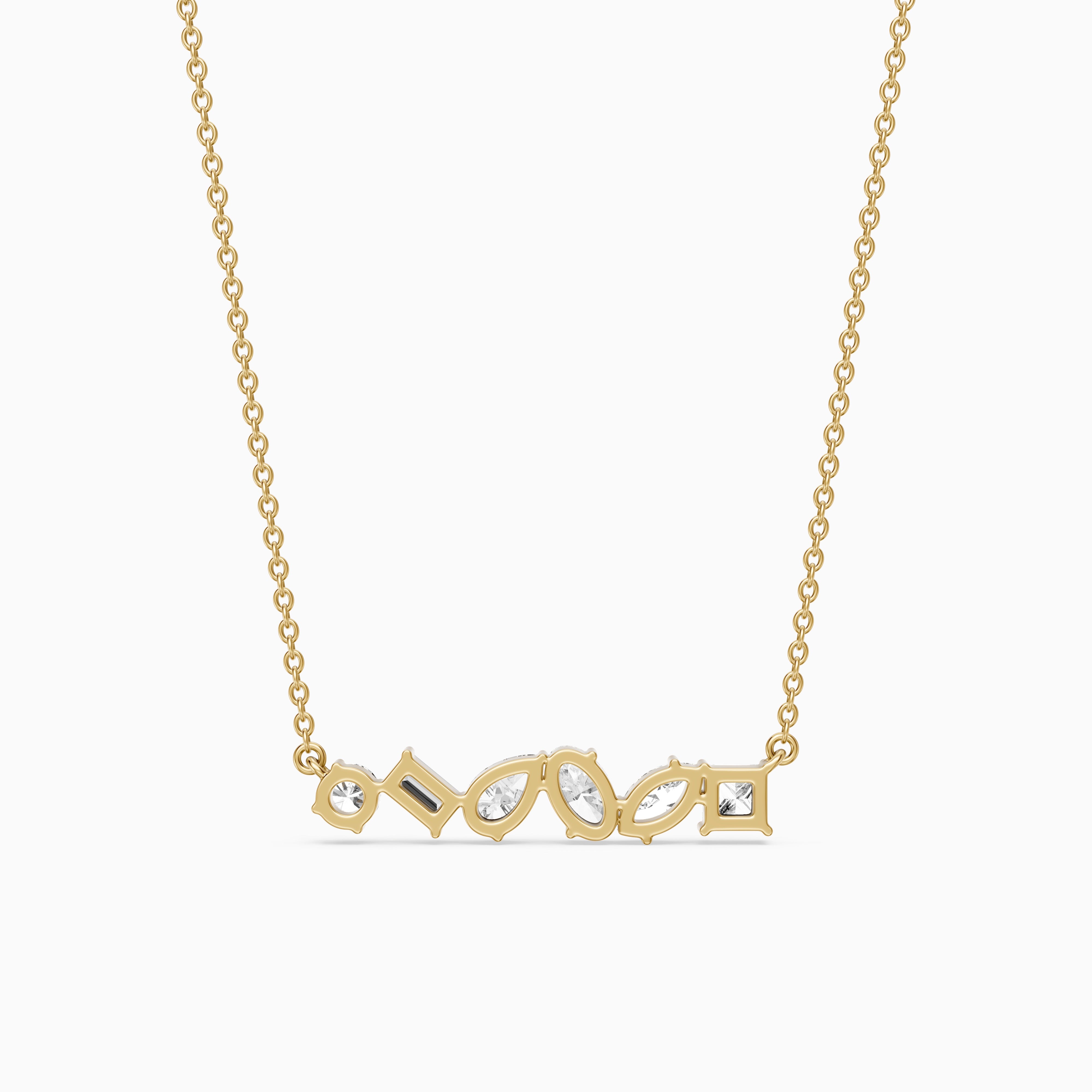 Marta Multi Shape Lab Grown Diamond Bar Necklace