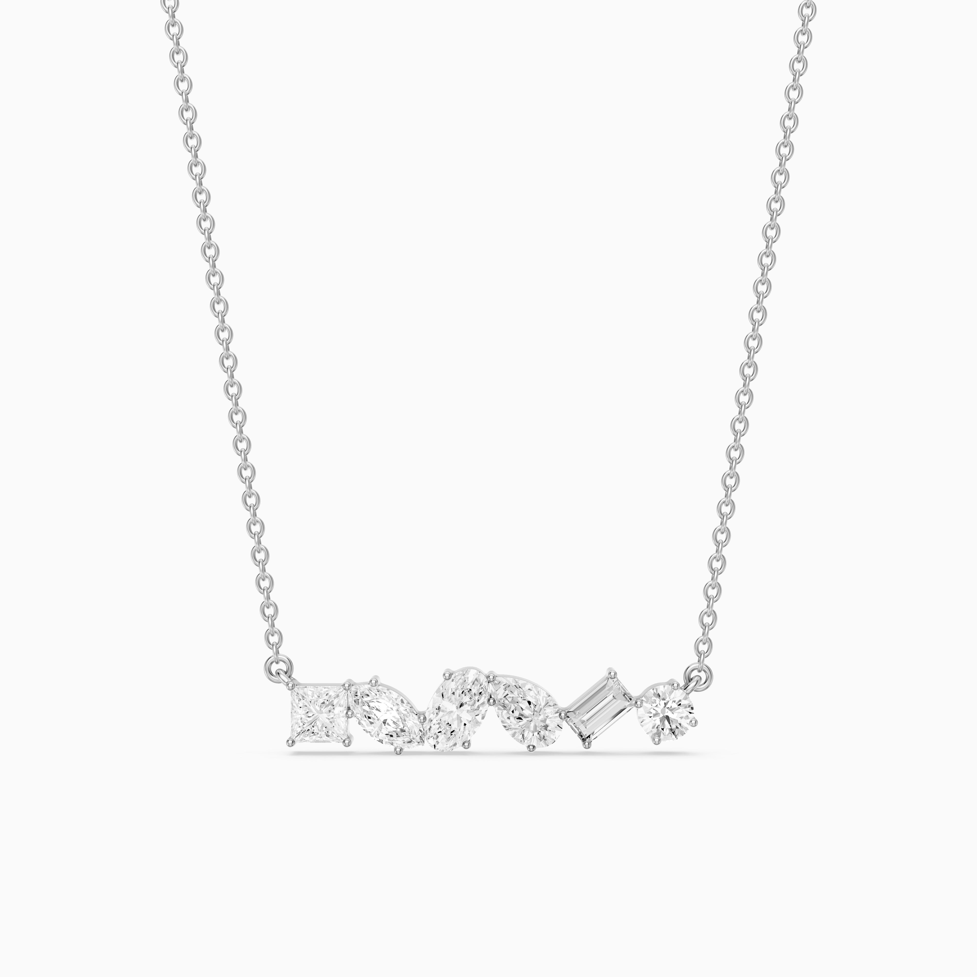Marta Multi Shape Lab Grown Diamond Bar Necklace