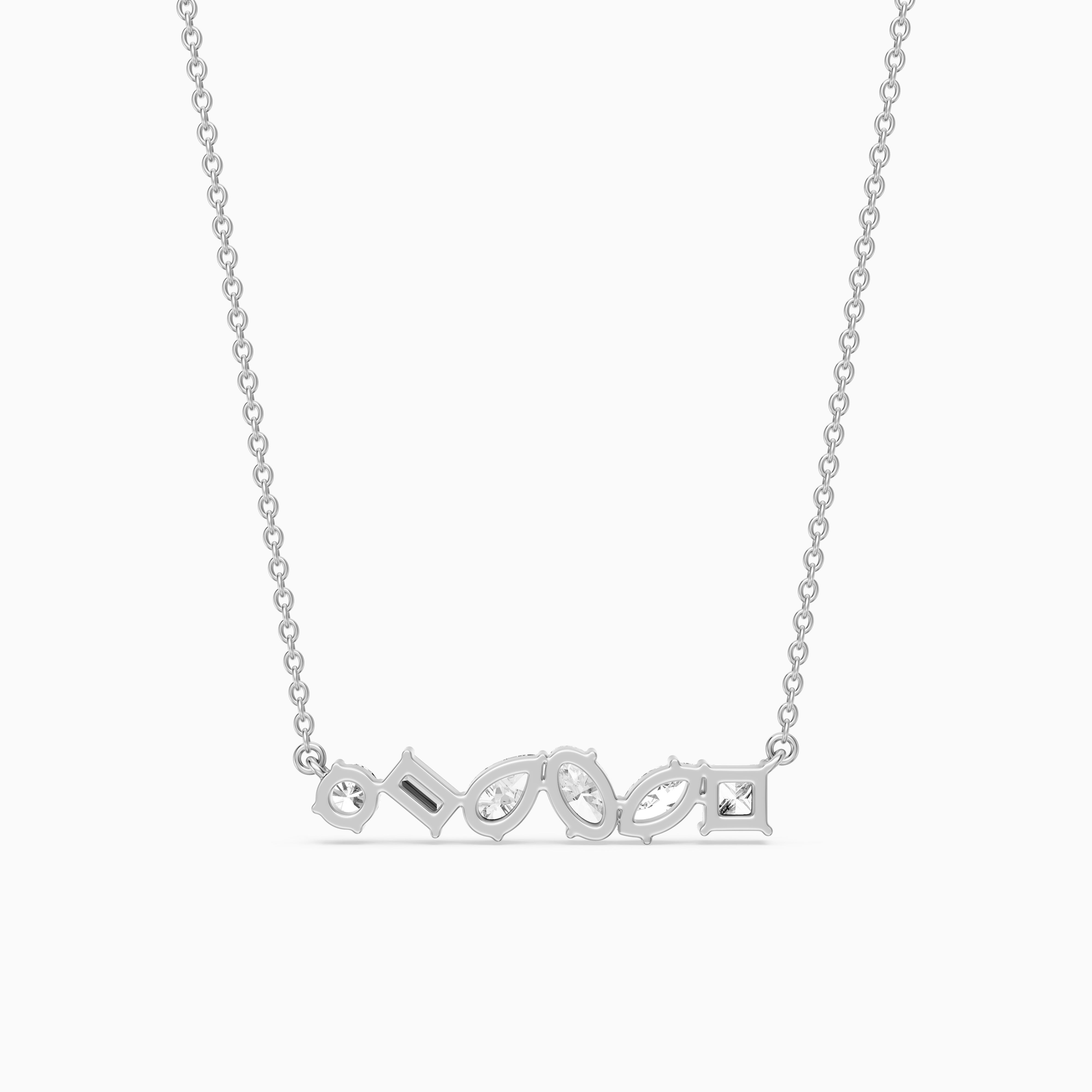 Marta Multi Shape Lab Grown Diamond Bar Necklace