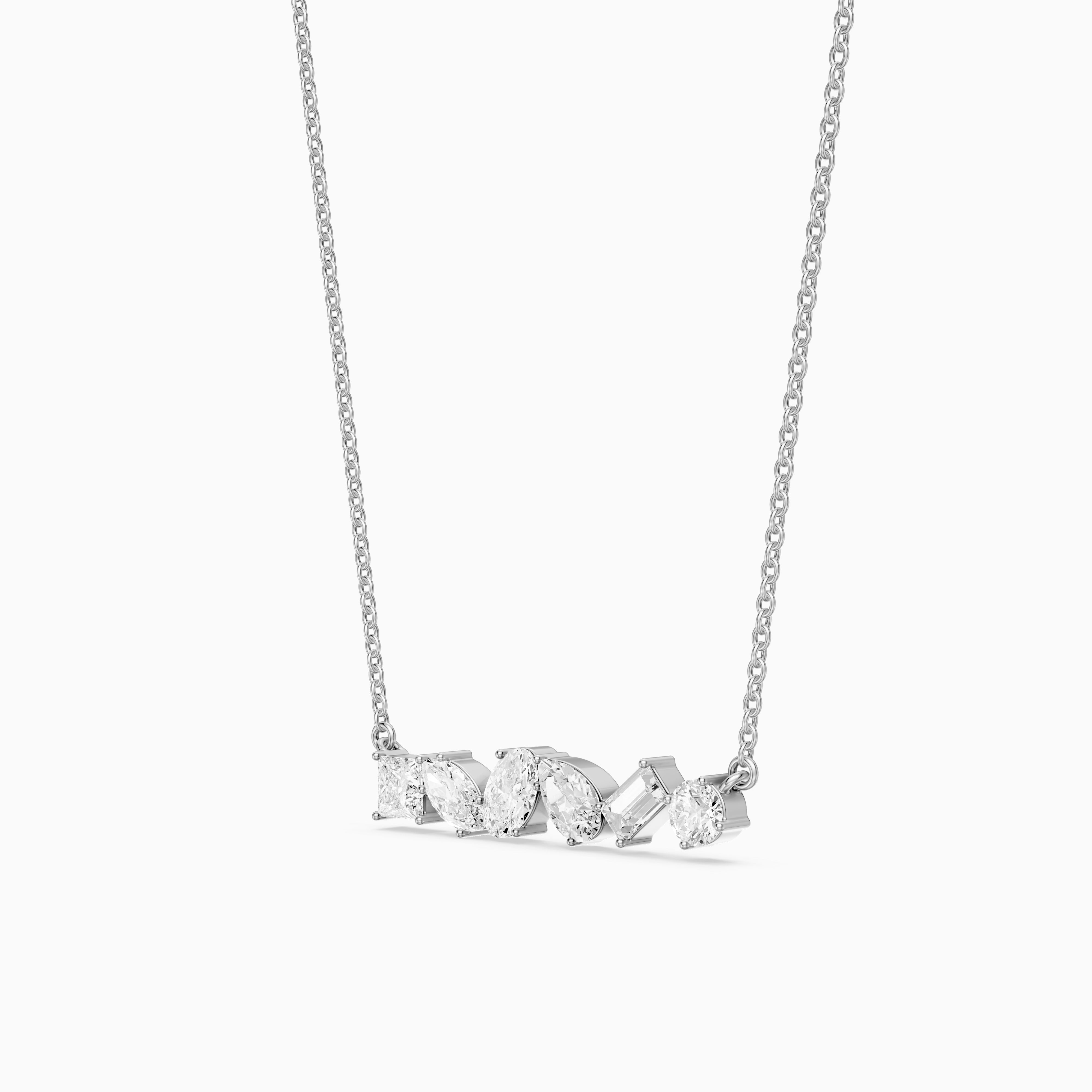 Marta Multi Shape Lab Grown Diamond Bar Necklace