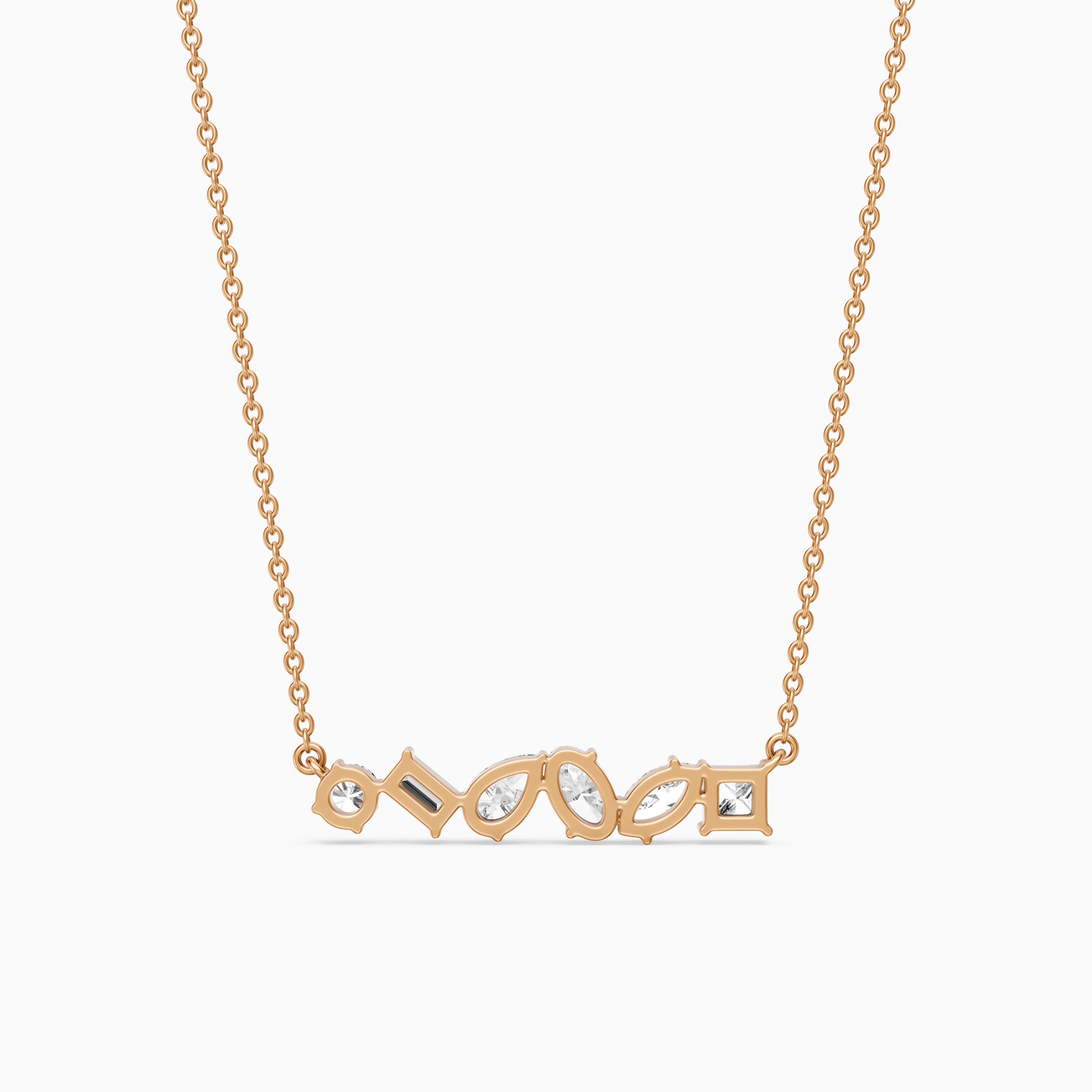 Marta Multi Shape Lab Grown Diamond Bar Necklace