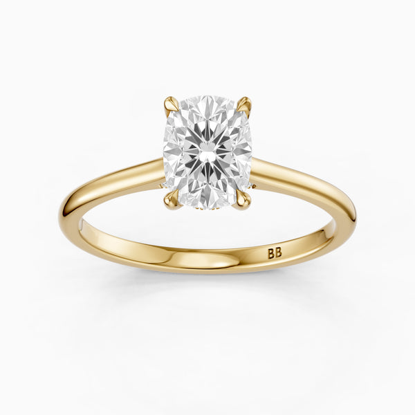 Oaklyn Elongated Cushion Cut Hidden Halo Pave Bridge Lab Grown Diamond Ring