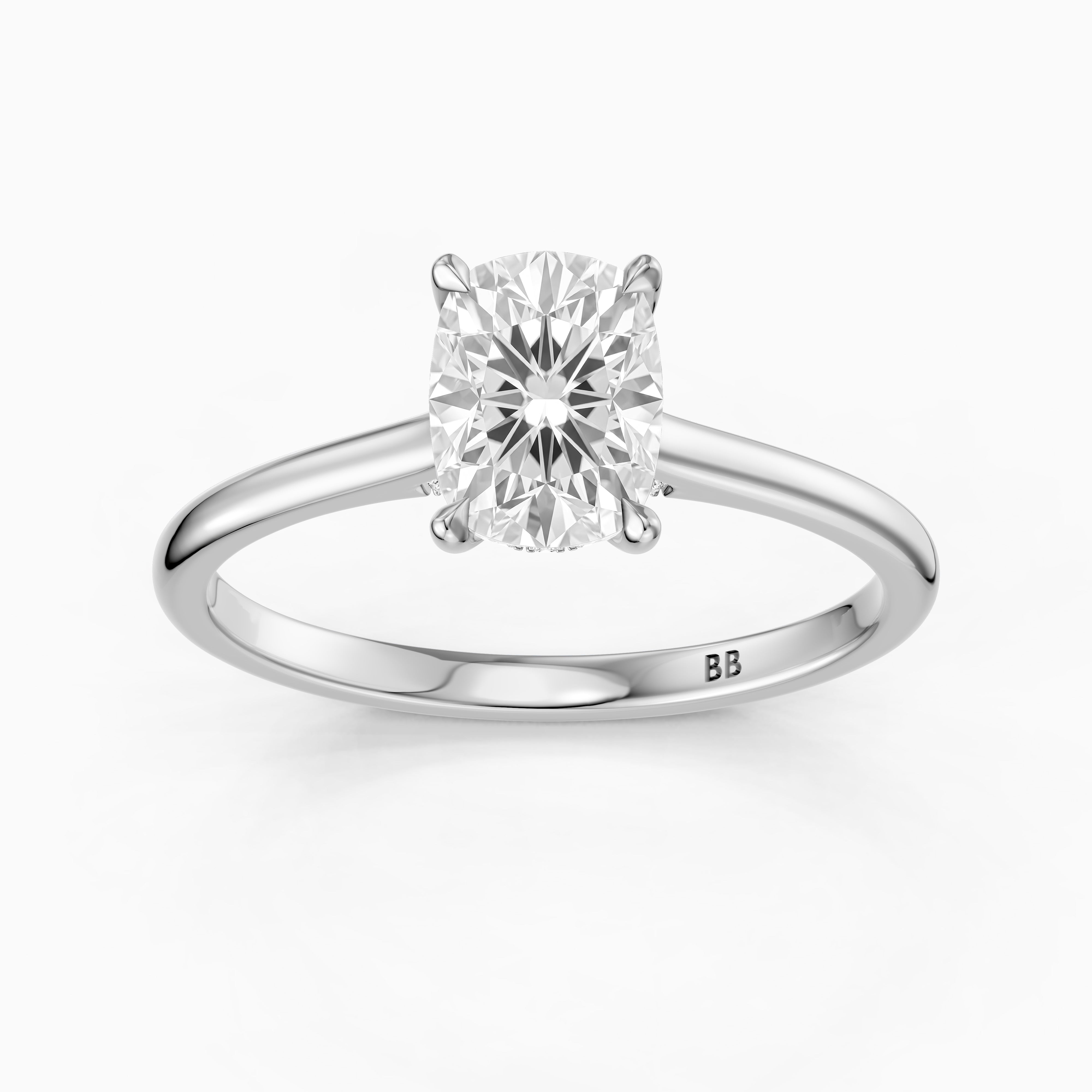 Oaklyn Elongated Cushion Cut Hidden Halo Pave Bridge Lab Grown Diamond Ring