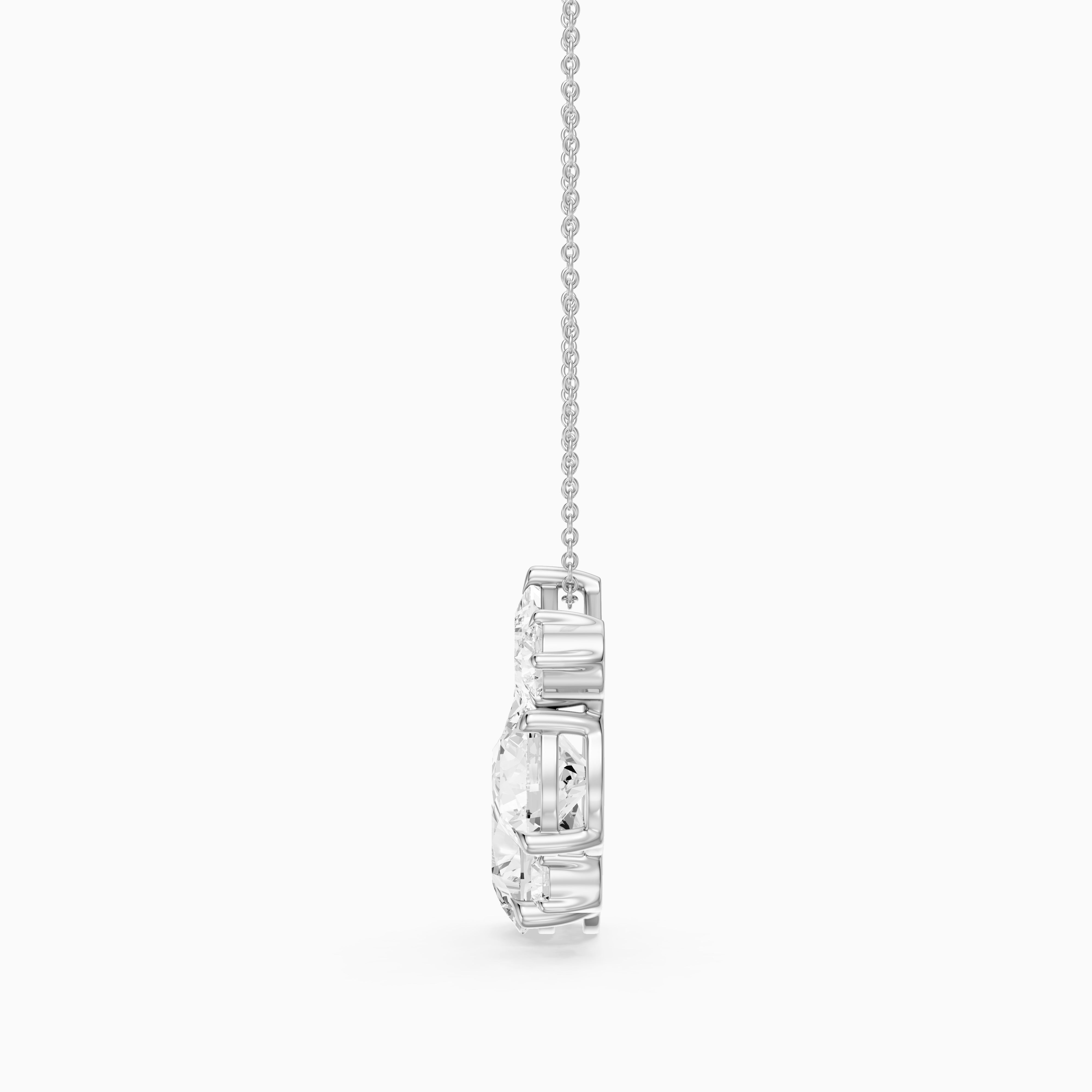 Mia Pear, Princess and Round Lab Grown Diamond Cluster Pendant