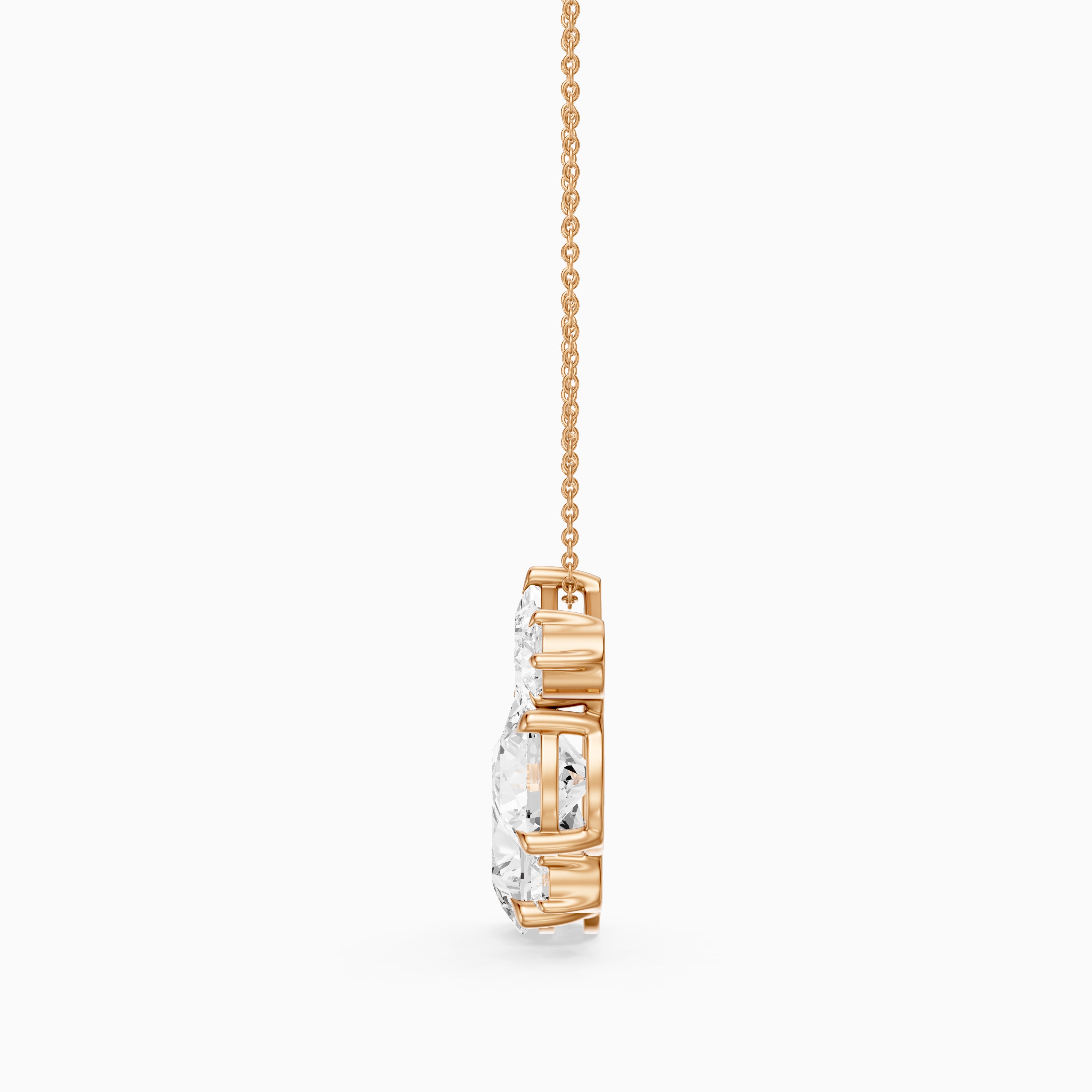 Mia Pear, Princess and Round Lab Grown Diamond Cluster Pendant