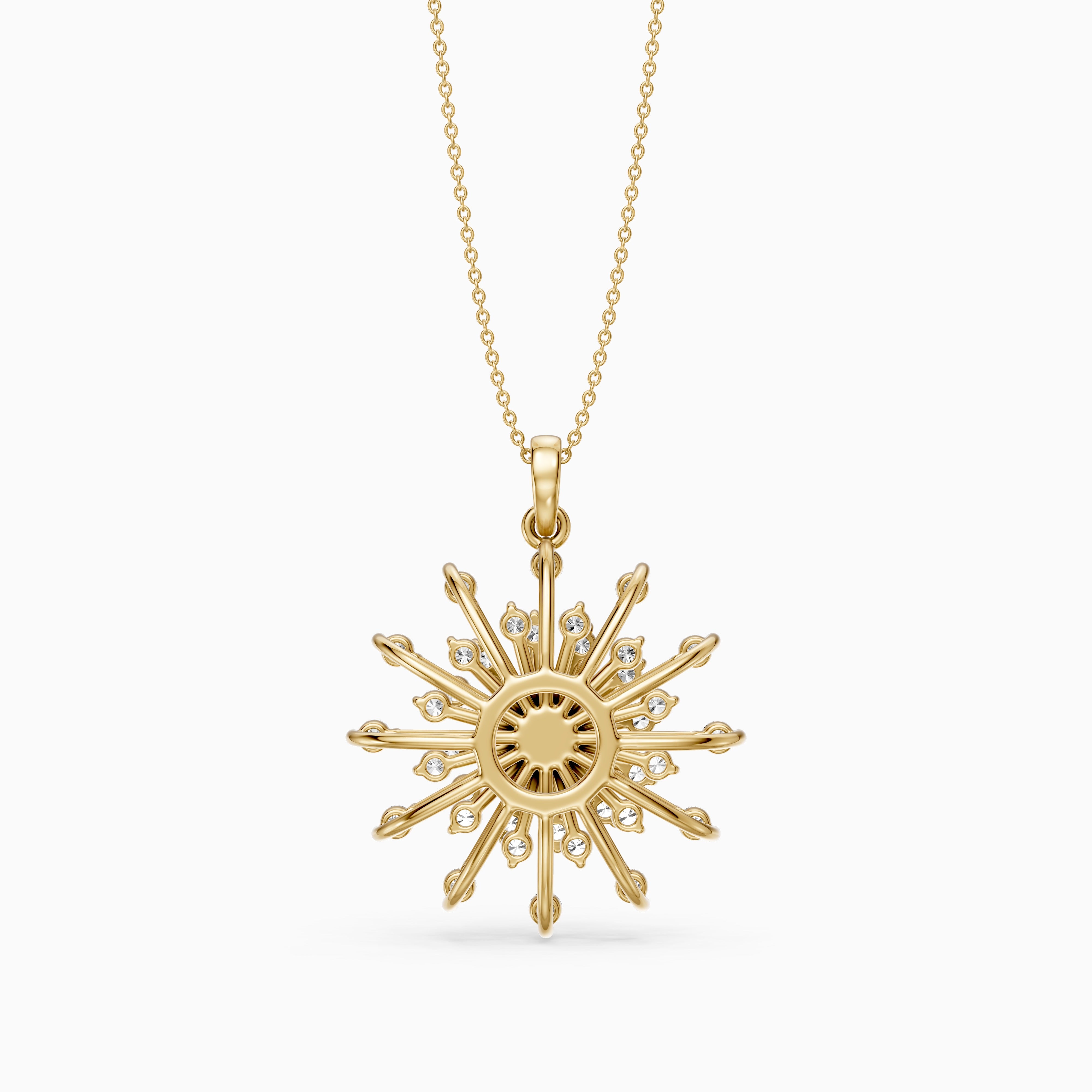 Mirela Round Lab Grown Diamond Sunburst Pendant