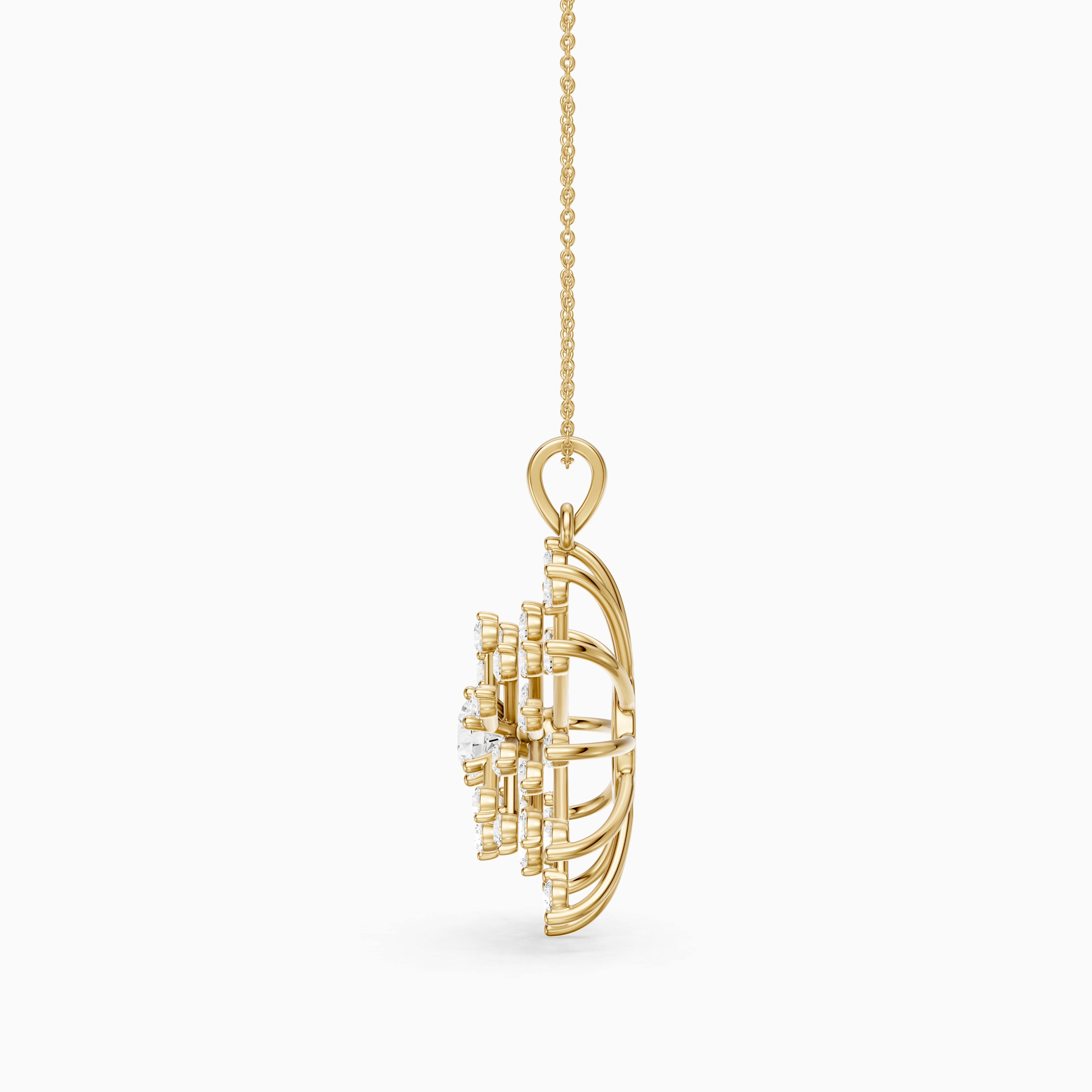 Mirela Round Lab Grown Diamond Sunburst Pendant