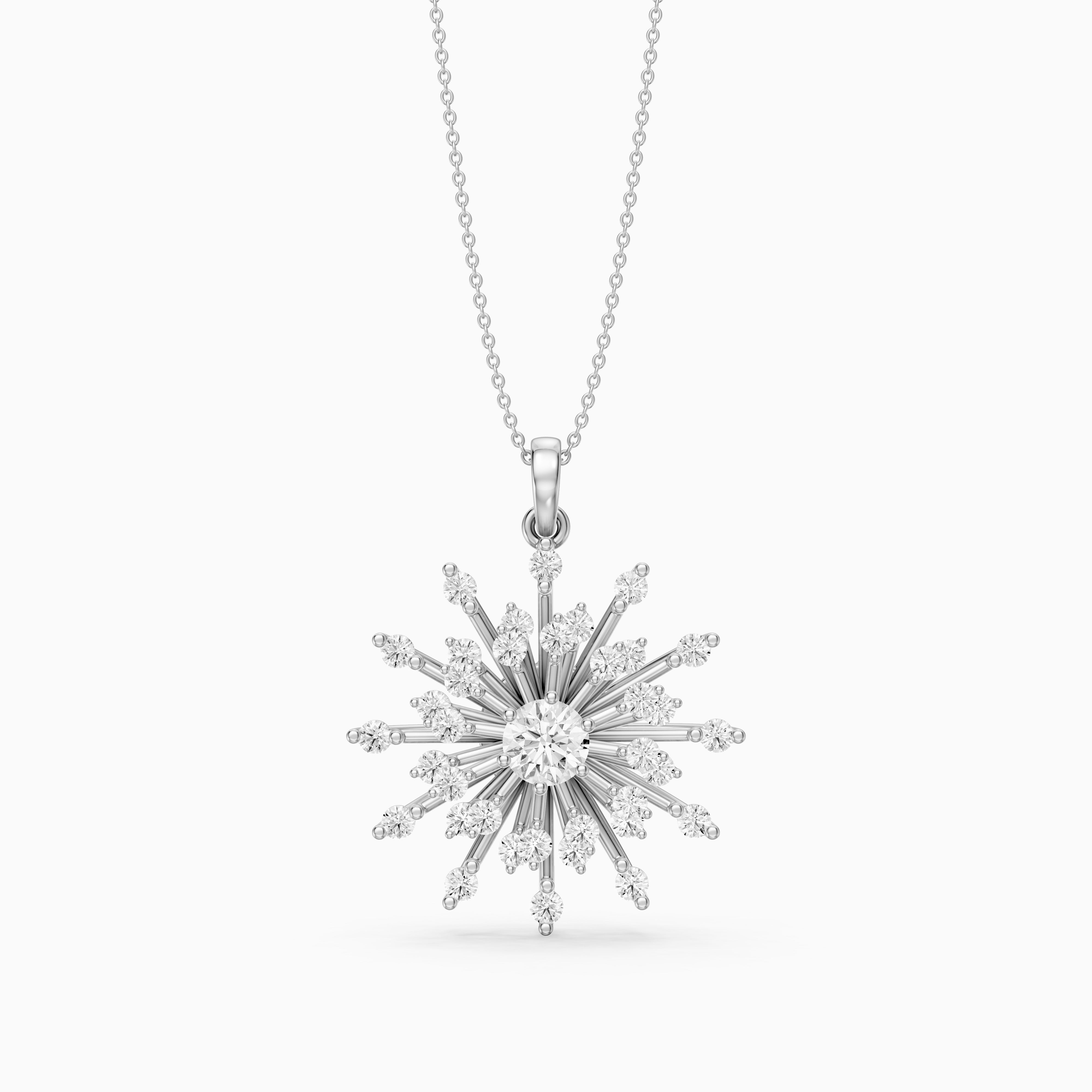 Mirela Round Lab Grown Diamond Sunburst Pendant