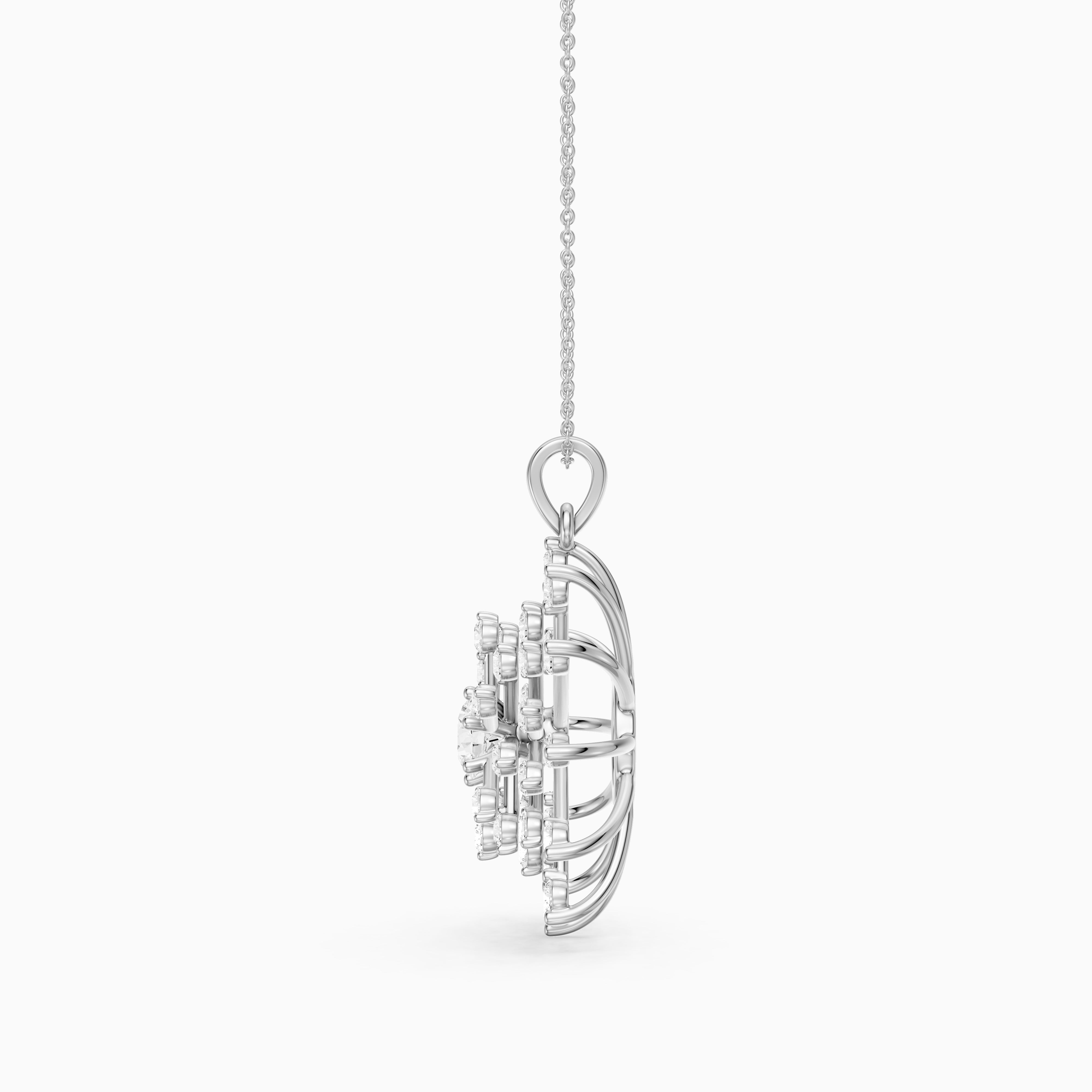 Mirela Round Lab Grown Diamond Sunburst Pendant