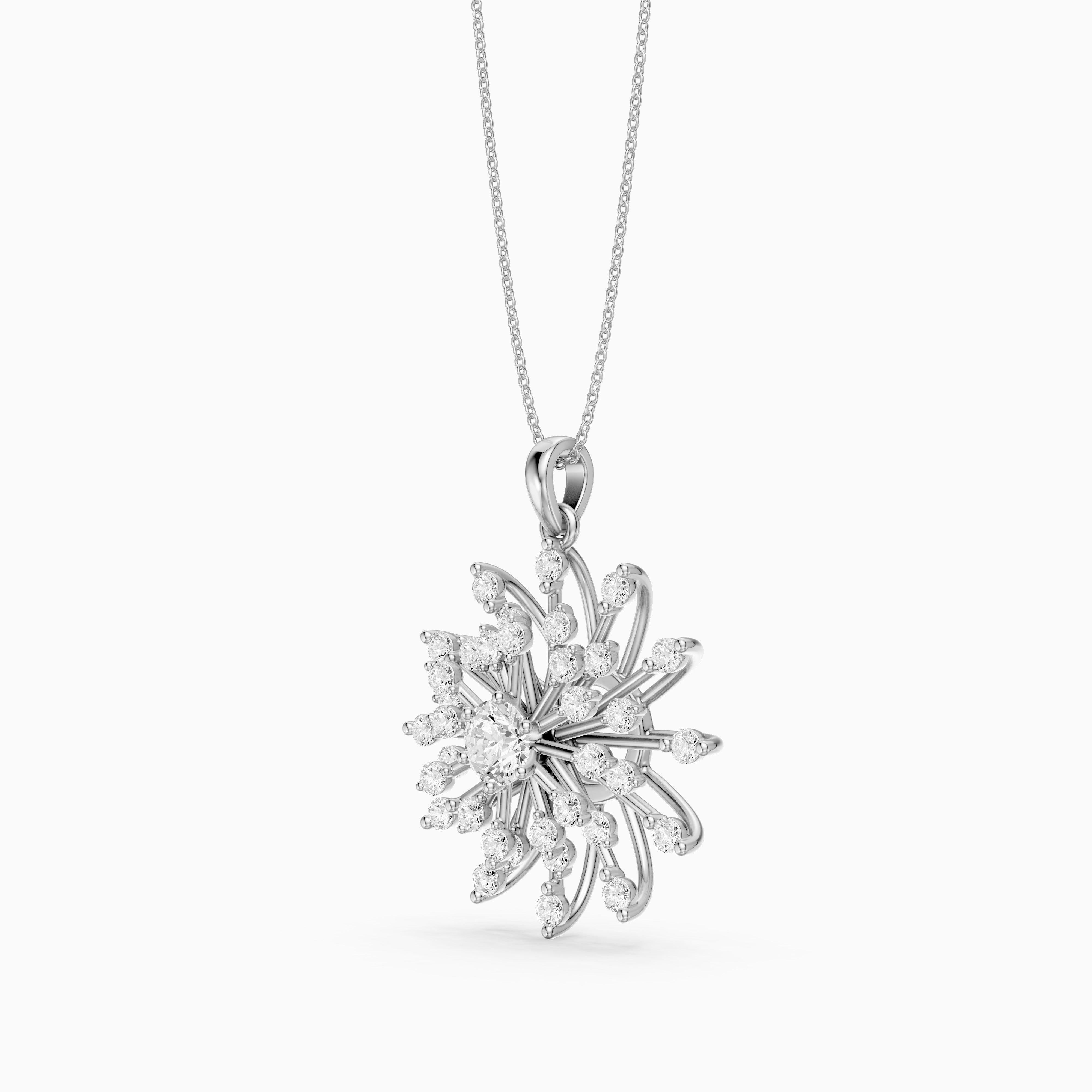 Mirela Round Lab Grown Diamond Sunburst Pendant