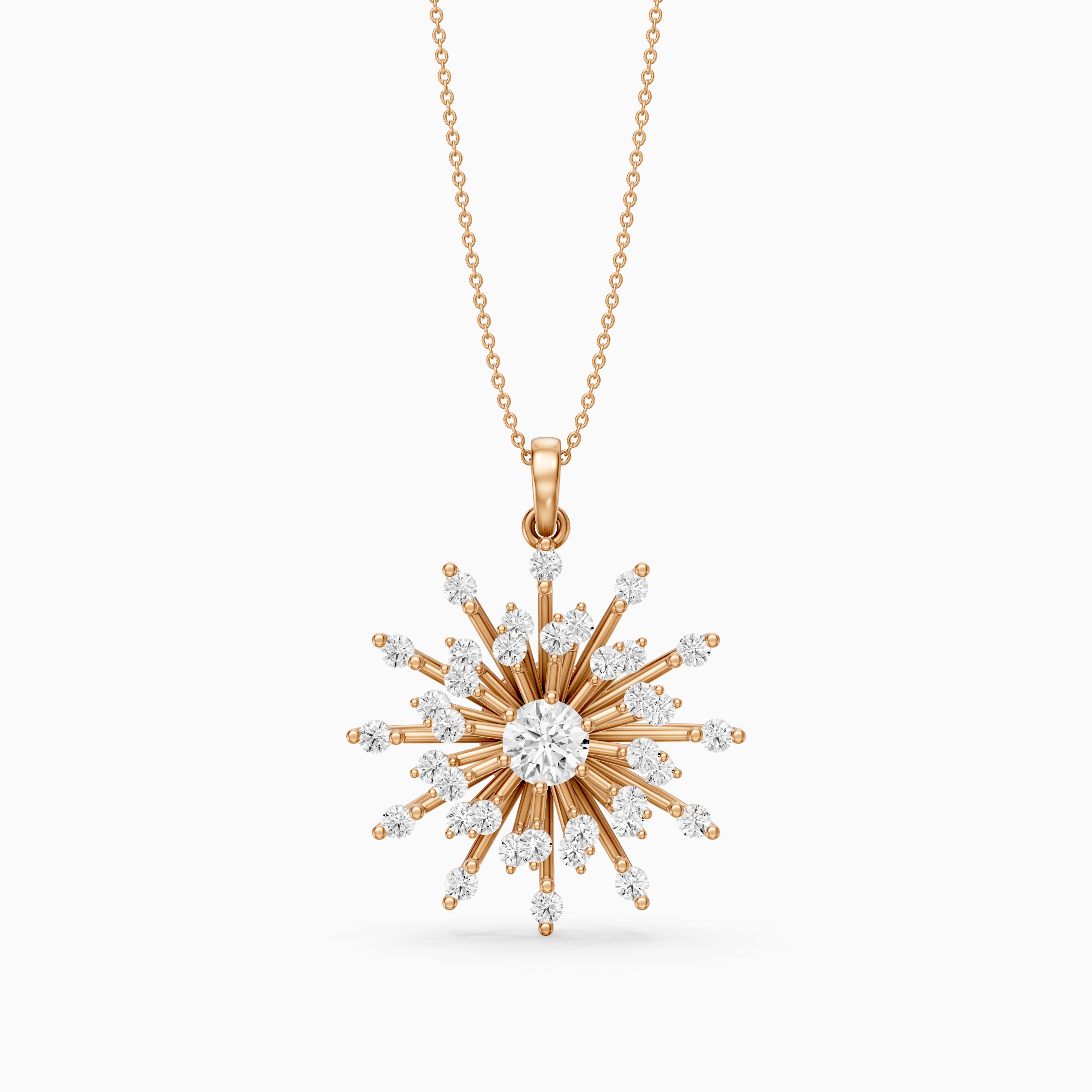 Mirela Round Lab Grown Diamond Sunburst Pendant