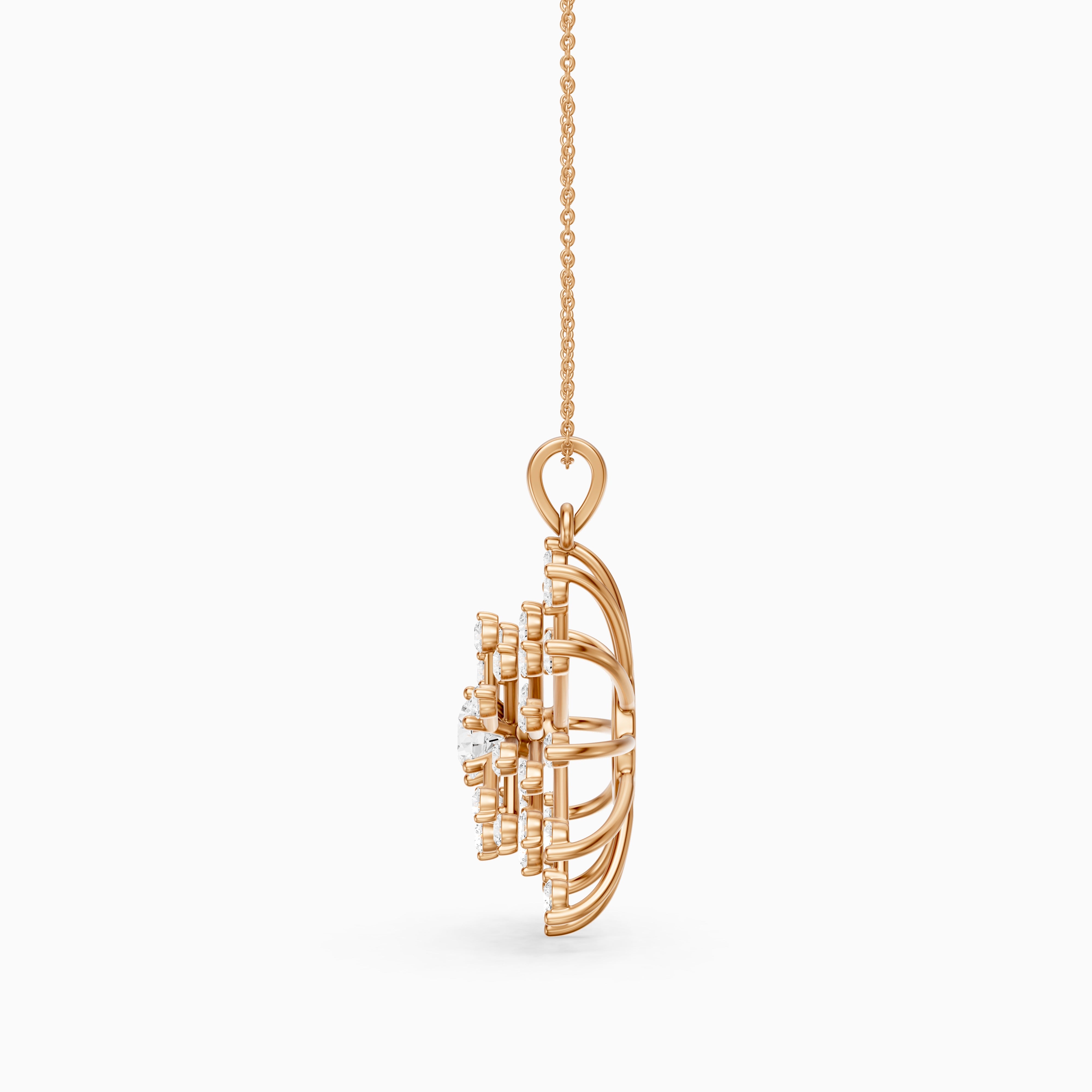 Mirela Round Lab Grown Diamond Sunburst Pendant