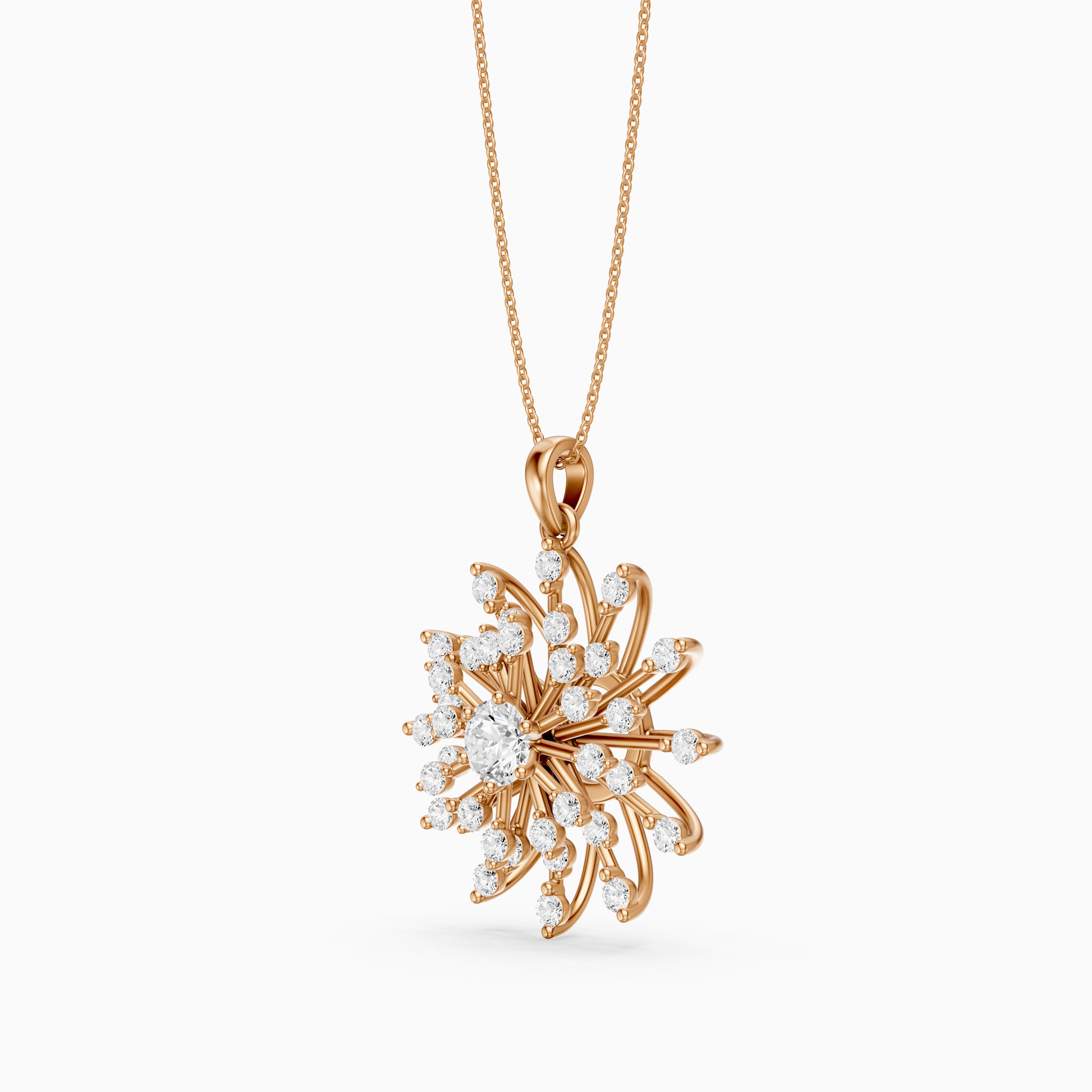 Mirela Round Lab Grown Diamond Sunburst Pendant